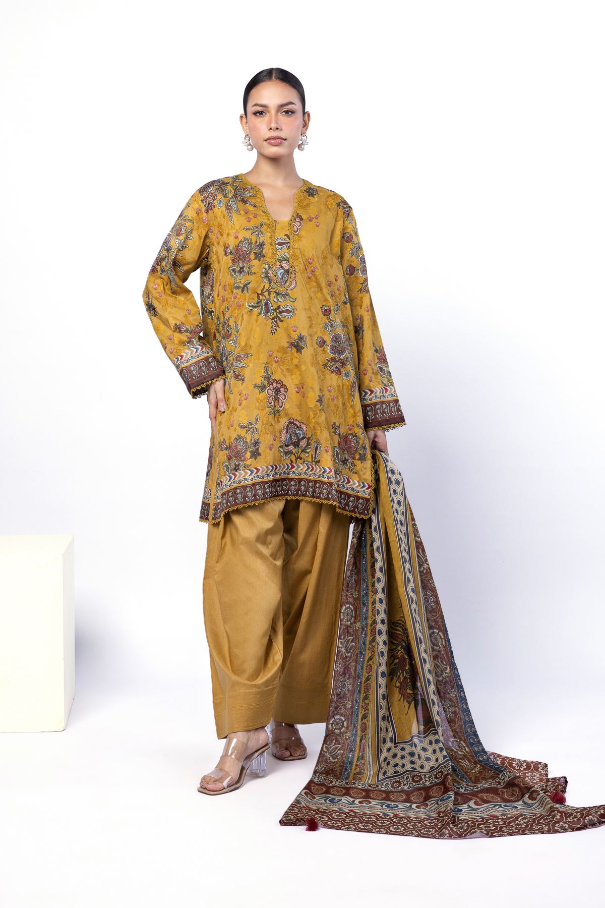Printed Broshia Fabrics 3 Piece - A22-26-109FA1-VG