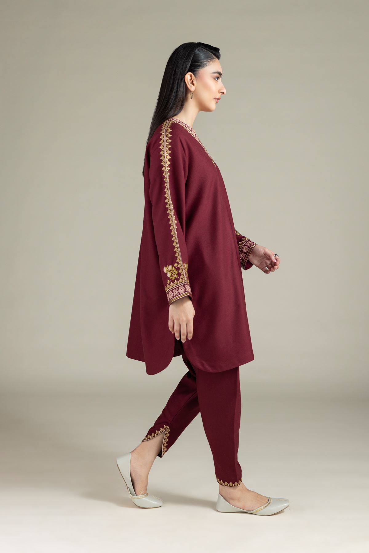 Embroidered Heavy Blended Viscose Shalwar - 25-04EX14-10TA-VG