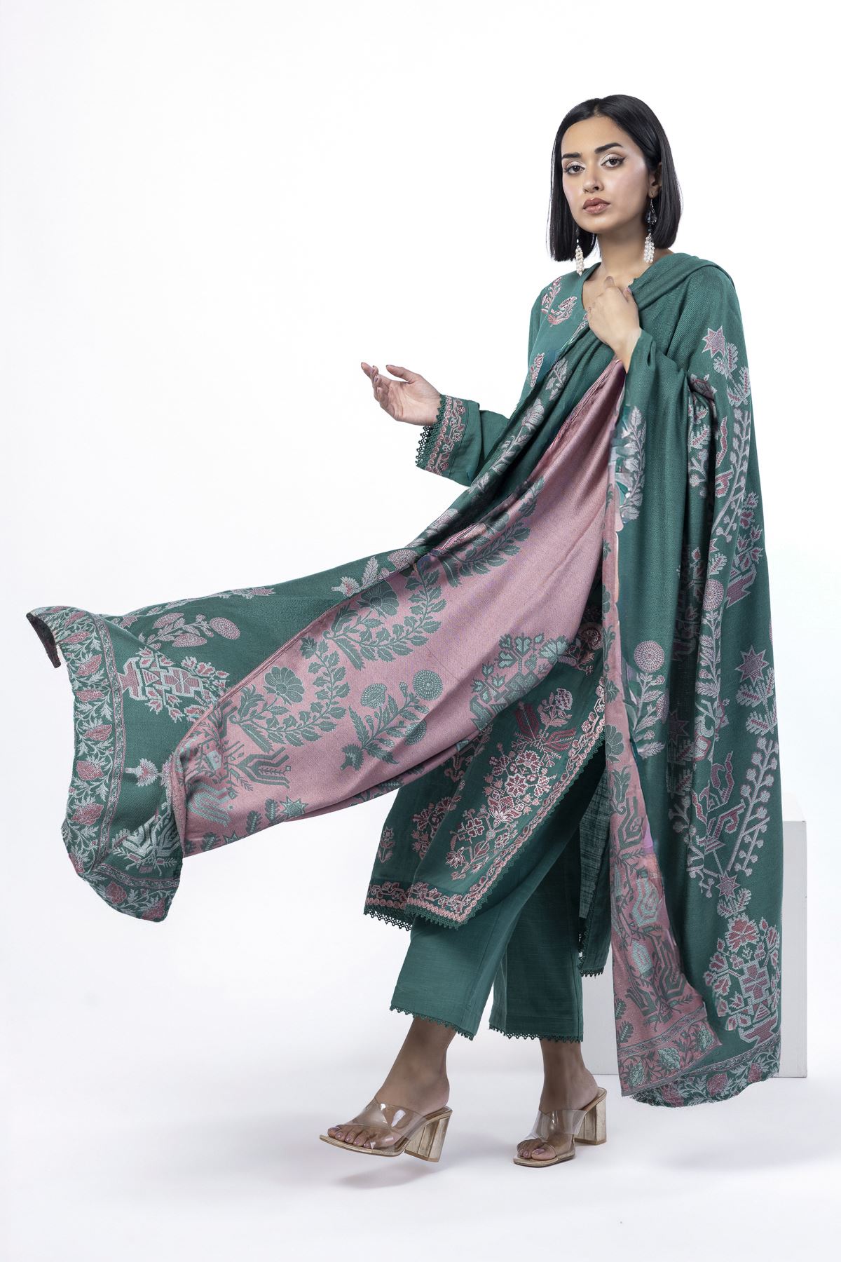 Embroidered Khaddar Tailored 3 Piece - LKN99AST-VG