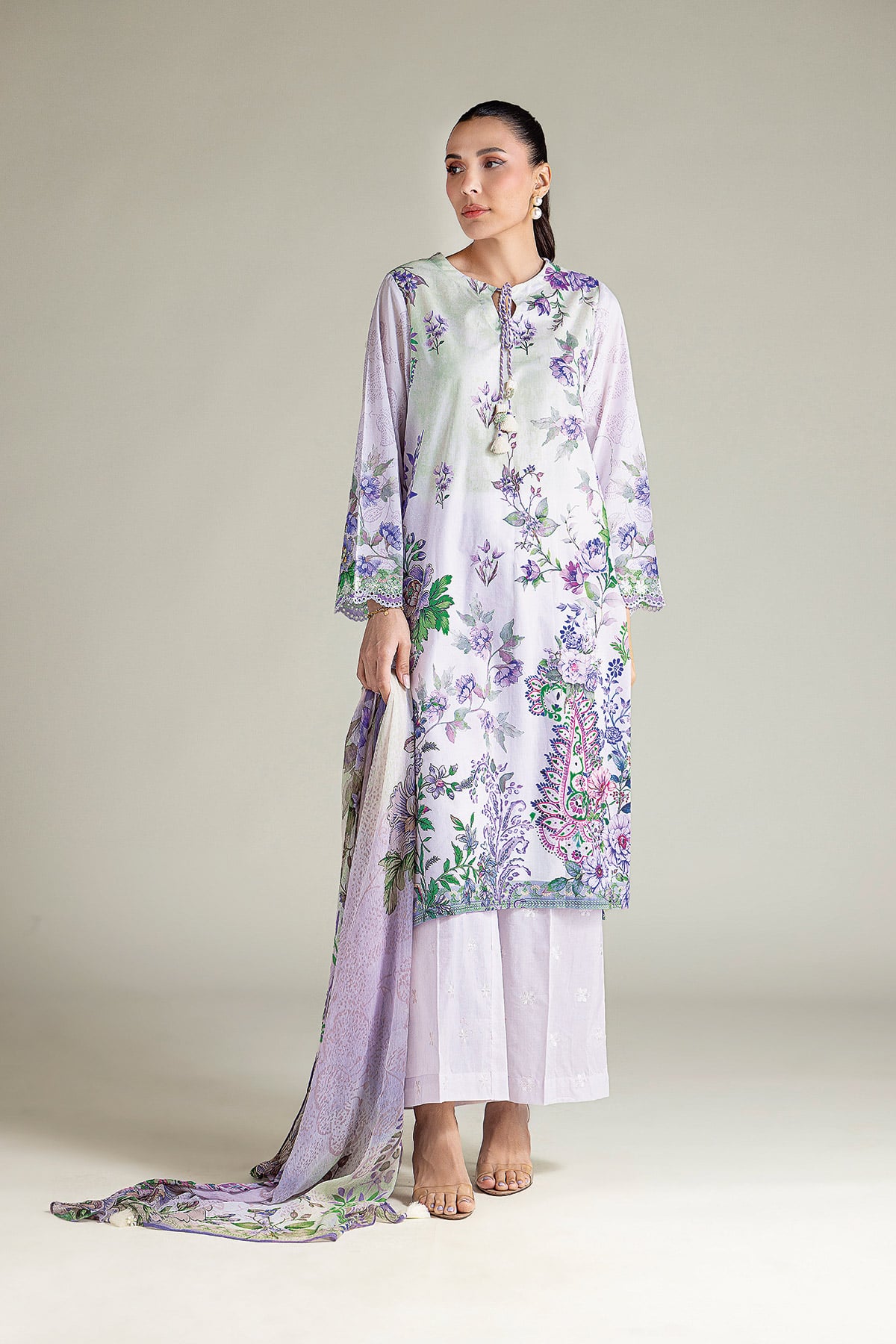 Embroidered Lawn Fabrics 3 Piece - T-A33-26-207FD1-VG