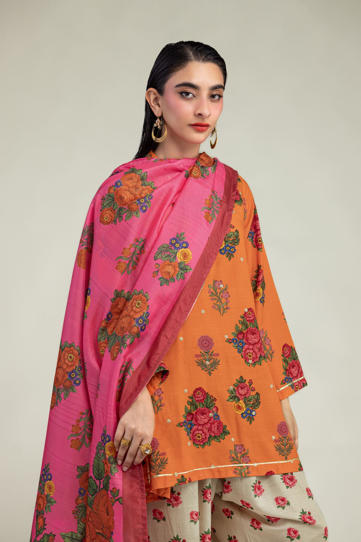 Embroidered Mesuri Floral Mesuri Dupatta - 2-26-201-A-B-VG