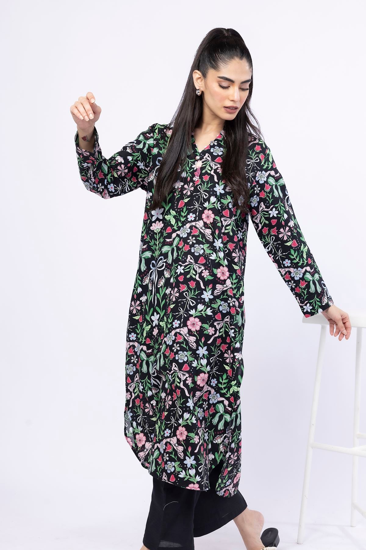 Printed Cotton Dobby Kurta - 25-07-7E1-08BA-VG
