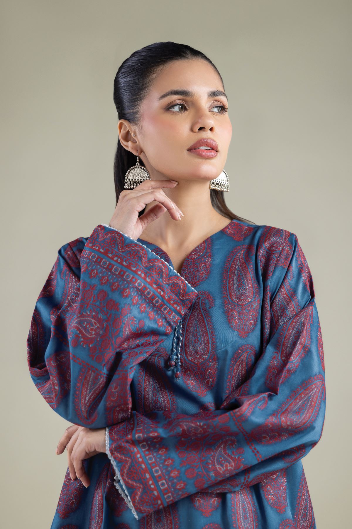 Dyed Jacquard Paisley Tailored Set - 26-02-1E13-02TA-VG