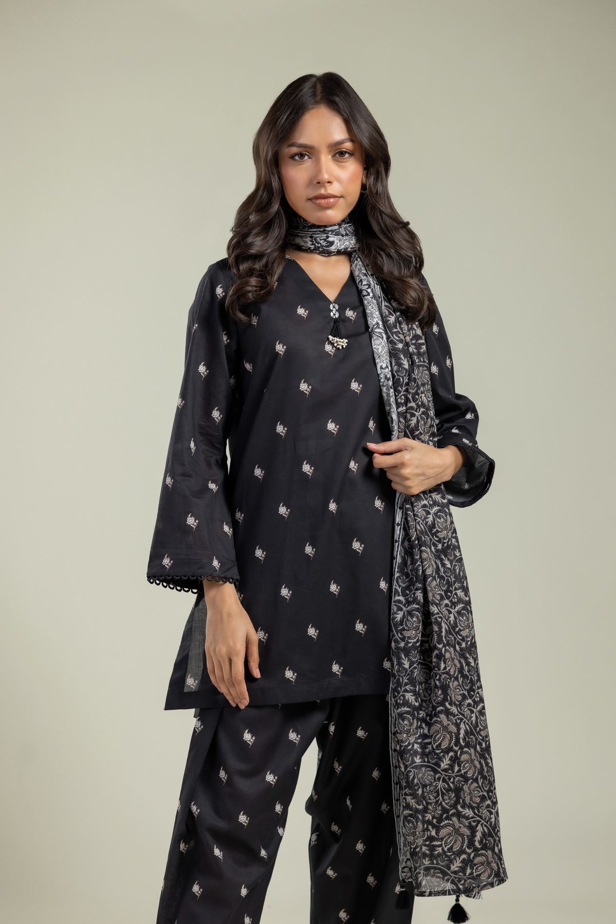 Printed Lawn Dupatta - 25-10-10S5-10TA-VG