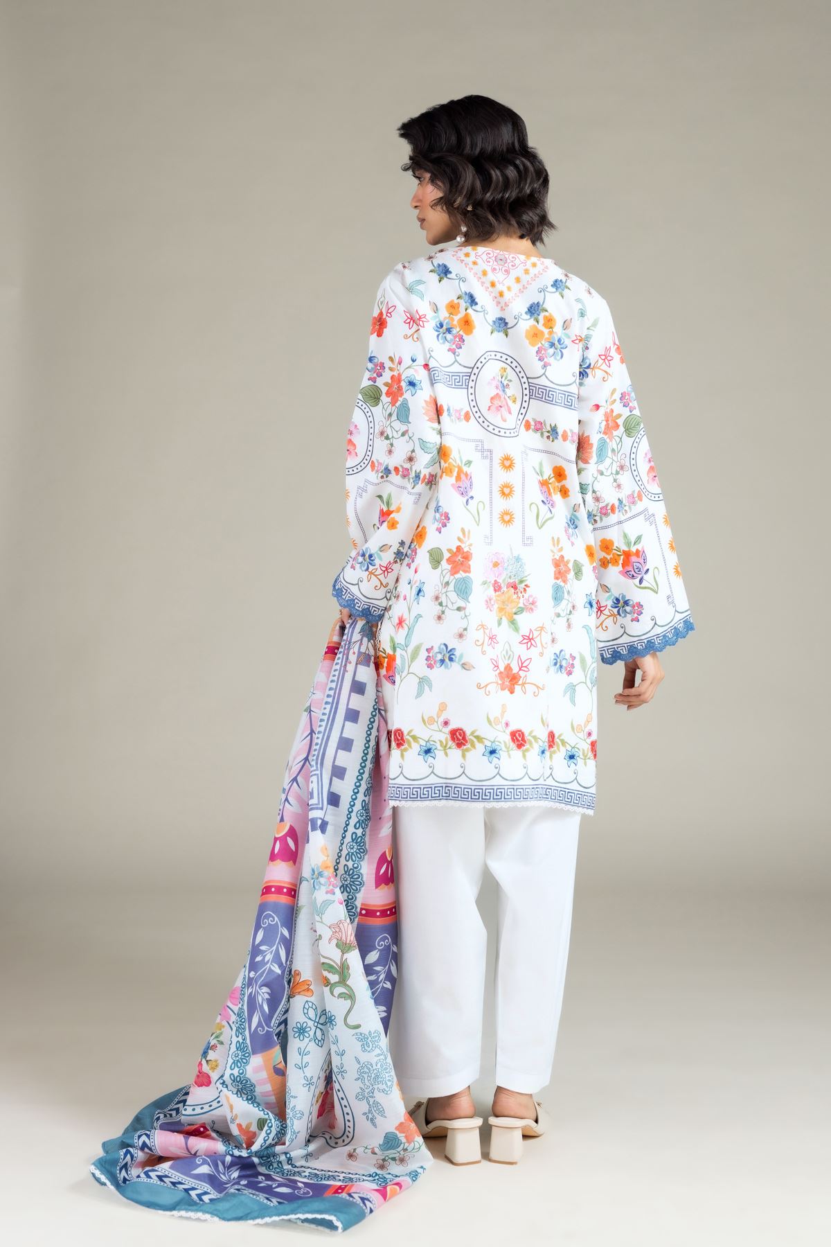 Embroidered Jacquard 3-Piece Printed Suit - T-A33-26-104FD2-VG