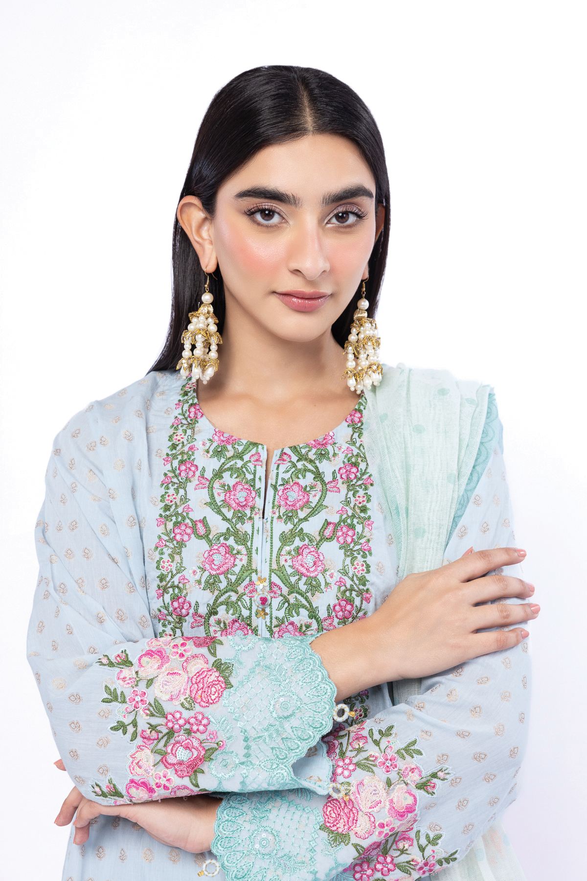 Embroidered Jacquard Tailored 3 Piece - T-A33-26-104FI1-VG
