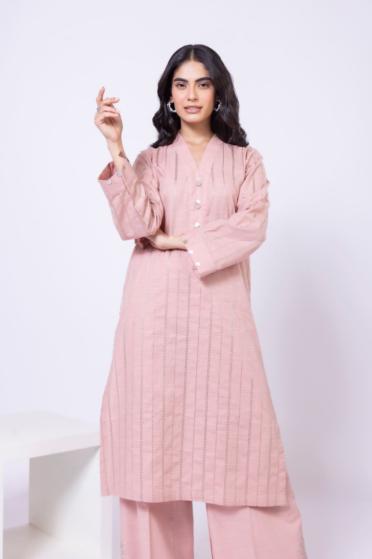Embroidered Khaddar Kurta - 25-09-12E2-01TA-VG