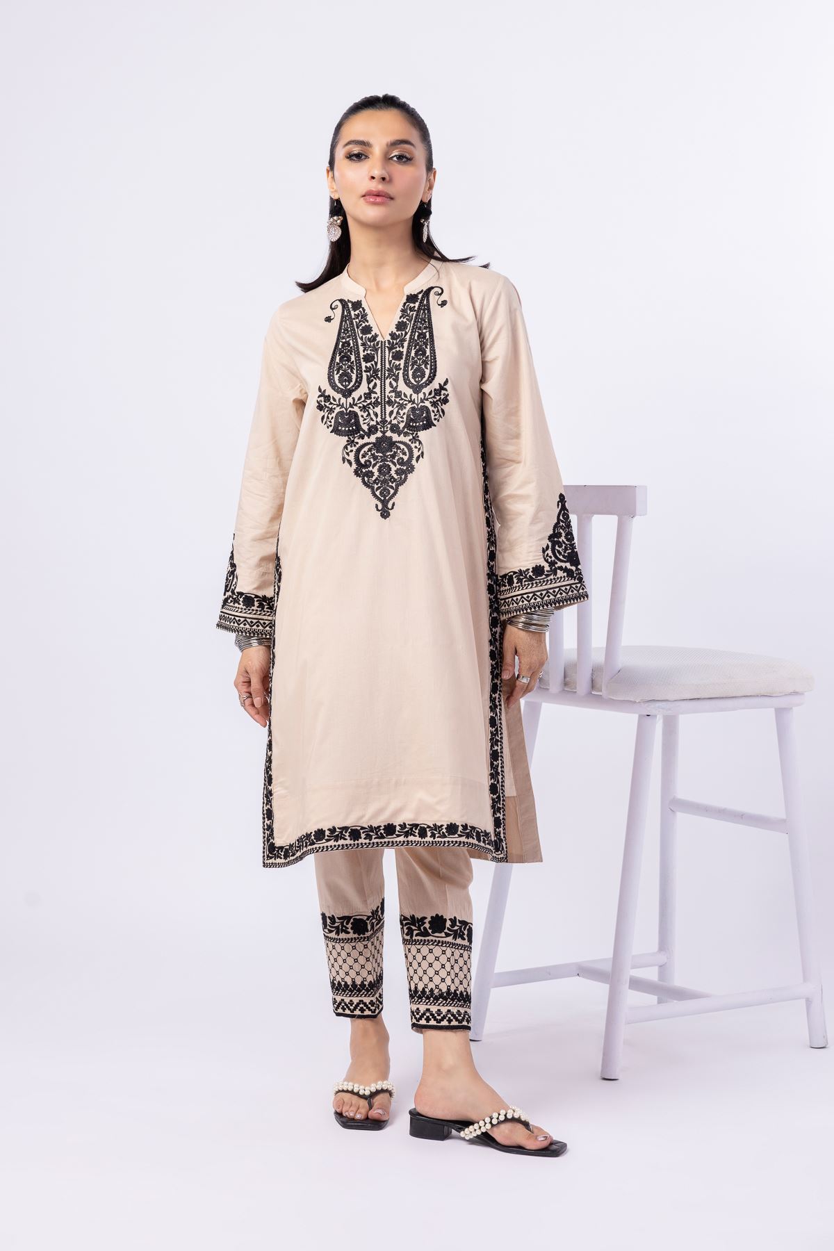 Embroidered Cambric Pants - SB25042B-VG
