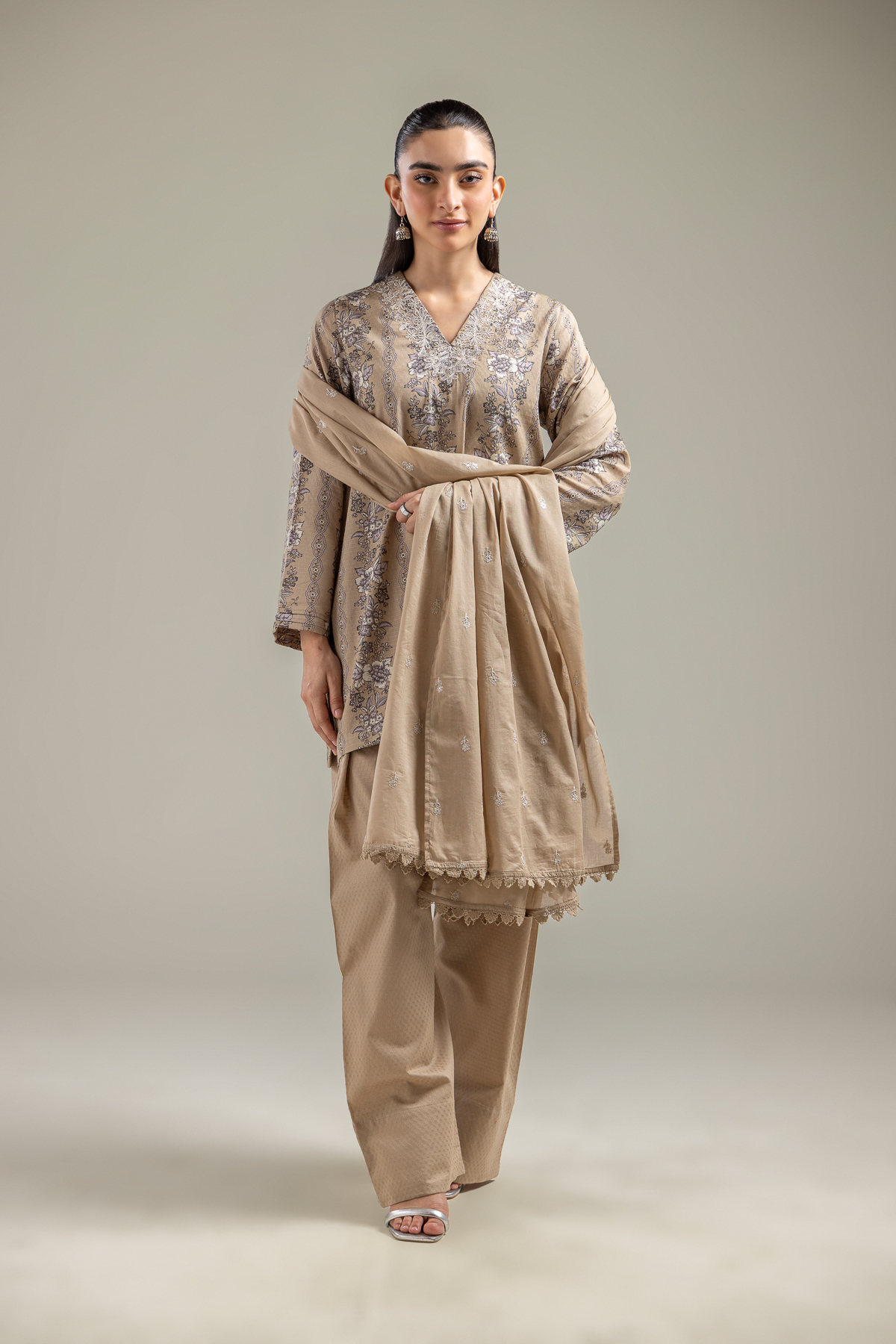 Embroidered Lawn Spring Lawn Dupatta - 1-26-118-A-E-VG