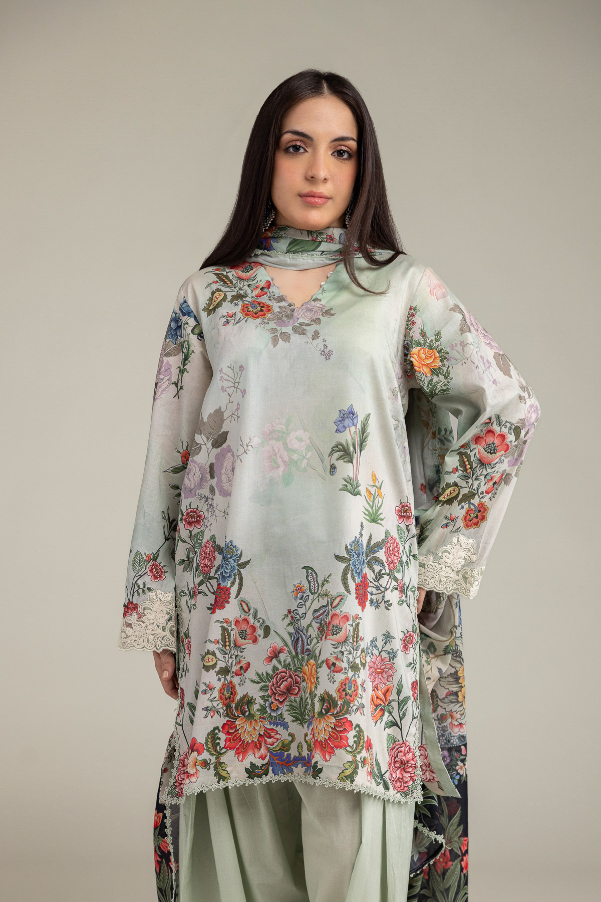 Embroidered Cambric Fabrics 3 Piece - A22-26-209FB1-VG