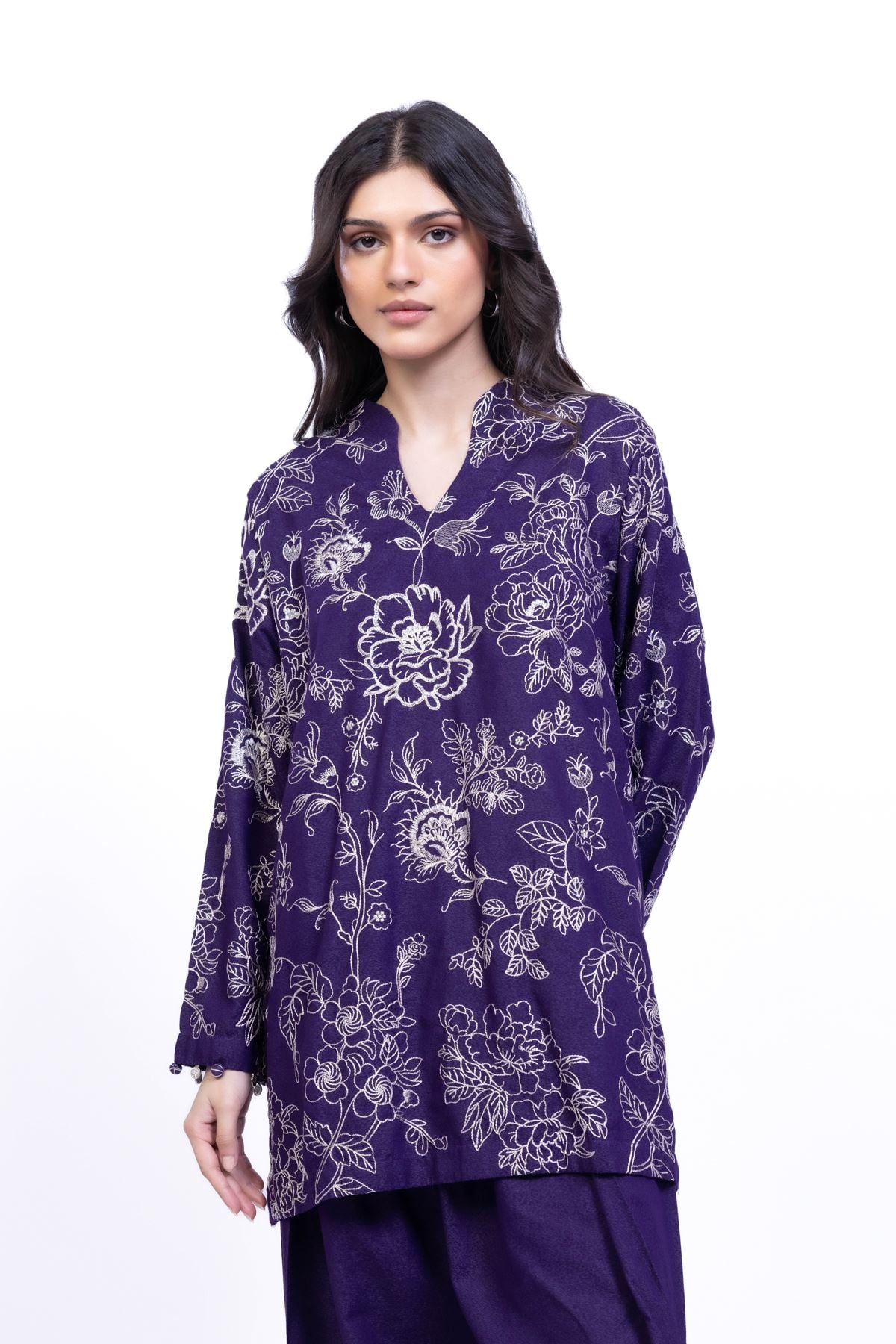 Embroidered Karandi Kurta - 25-10-11E8-11TB-VG