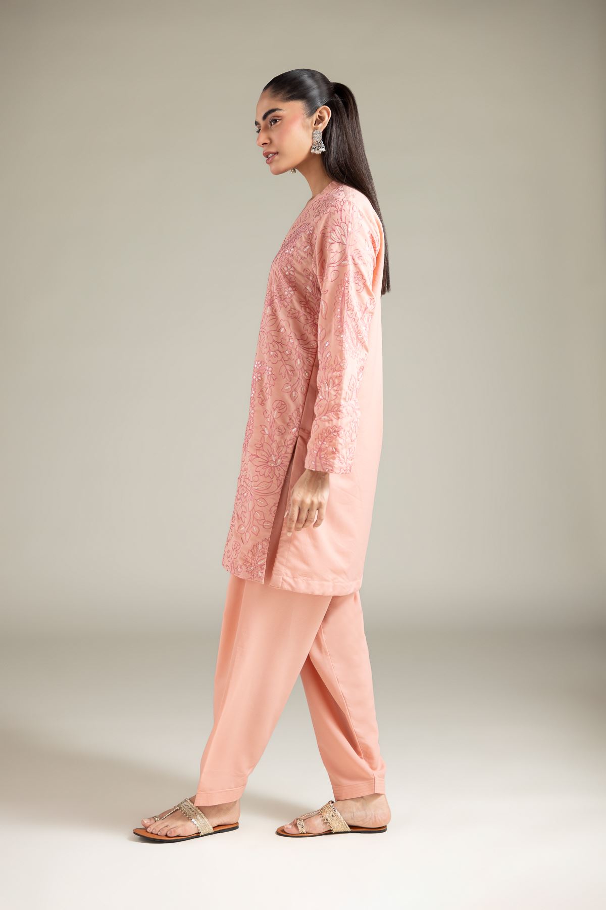 Embroidered Blended Cambric Kurta - 1-26-108-A-F-VG