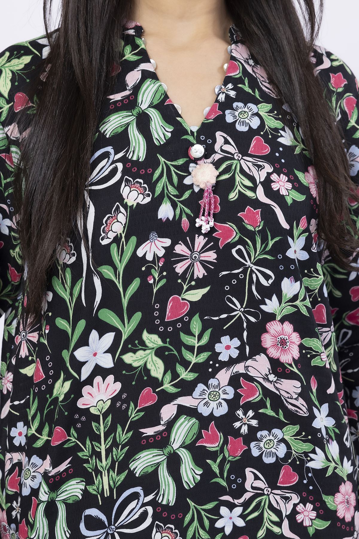 Printed Cotton Dobby Kurta - 25-07-7E1-08BA-VG