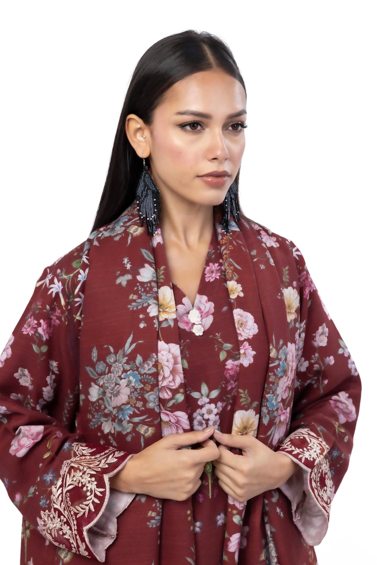 Embroidered Blended Khaddar Tailored 3 Piece - MT15AST-VG