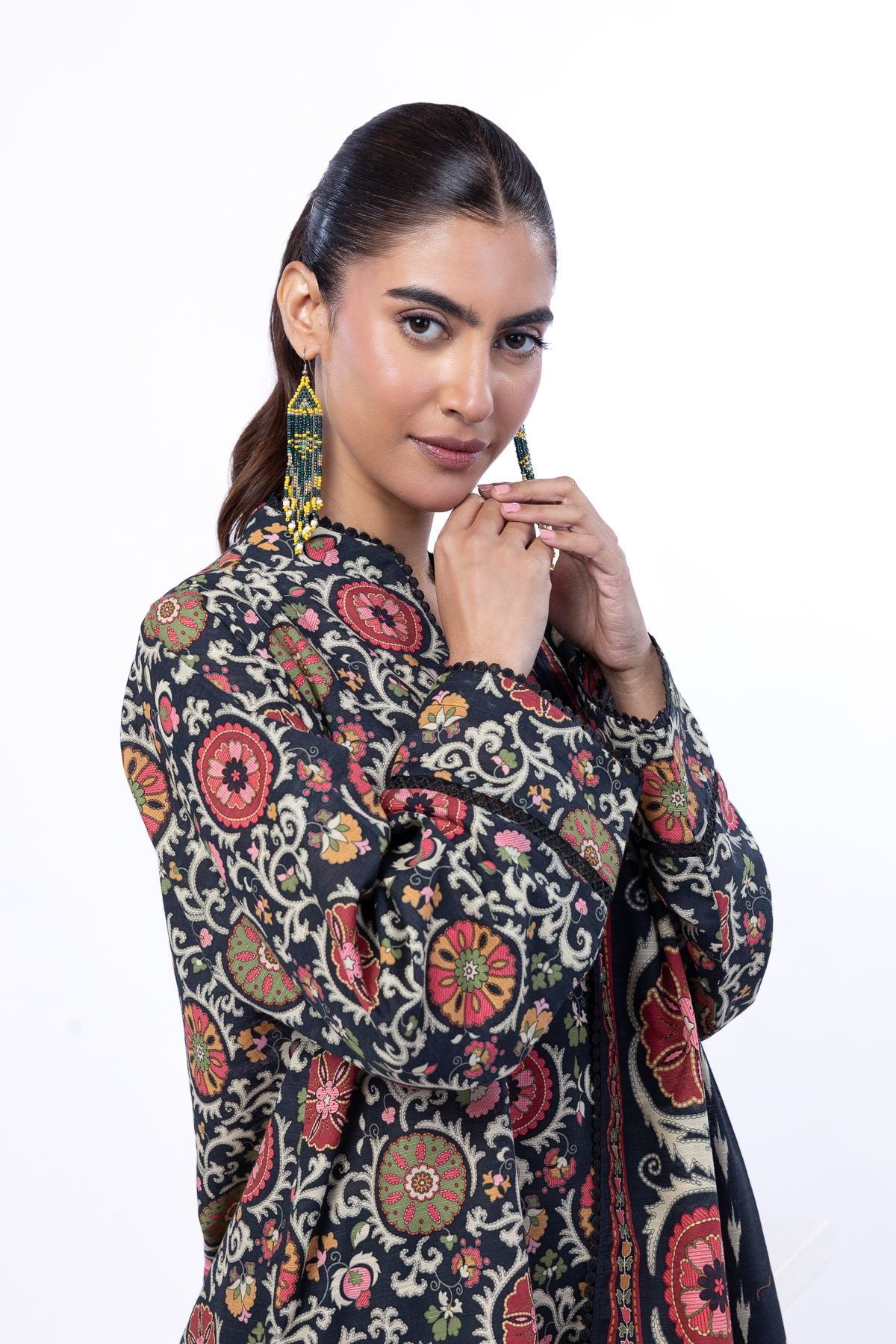 Printed Light Khaddar Fabrics 3 Piece - CHD25A-VG