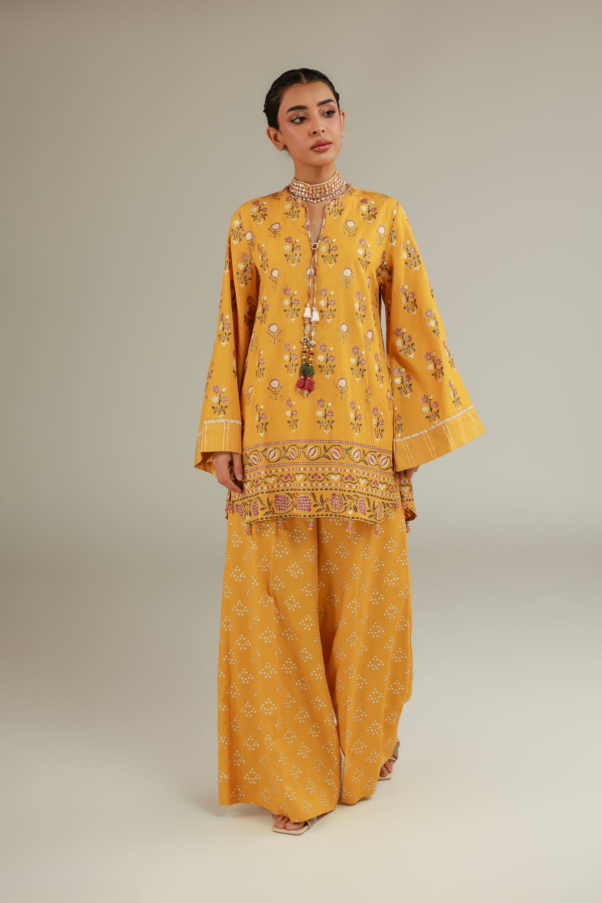 Raw Silk 2-Piece Co-ord Set - T-A22-26-103FA1-VG