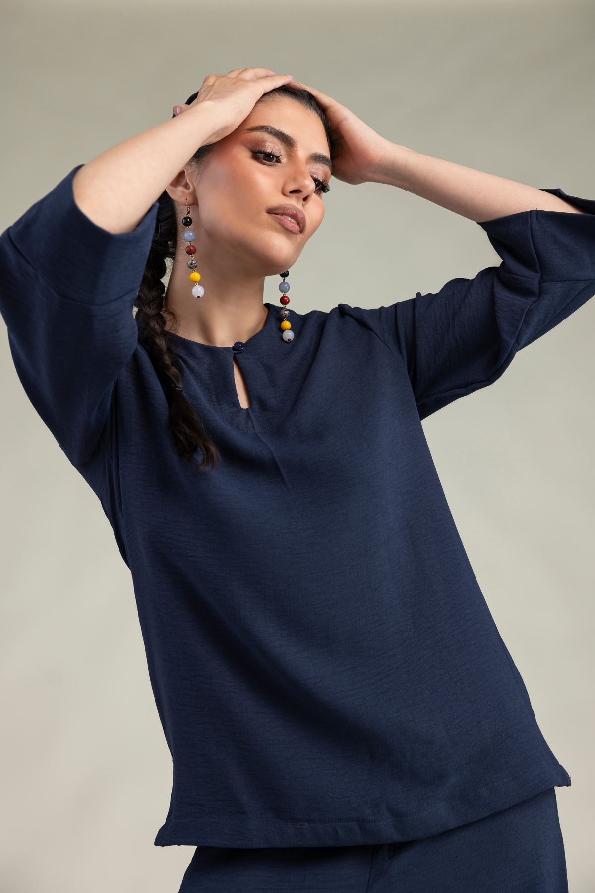 Dyed Crepe Georgette Crepe Georgette Blouse - 2-26-308-A-B1-VG