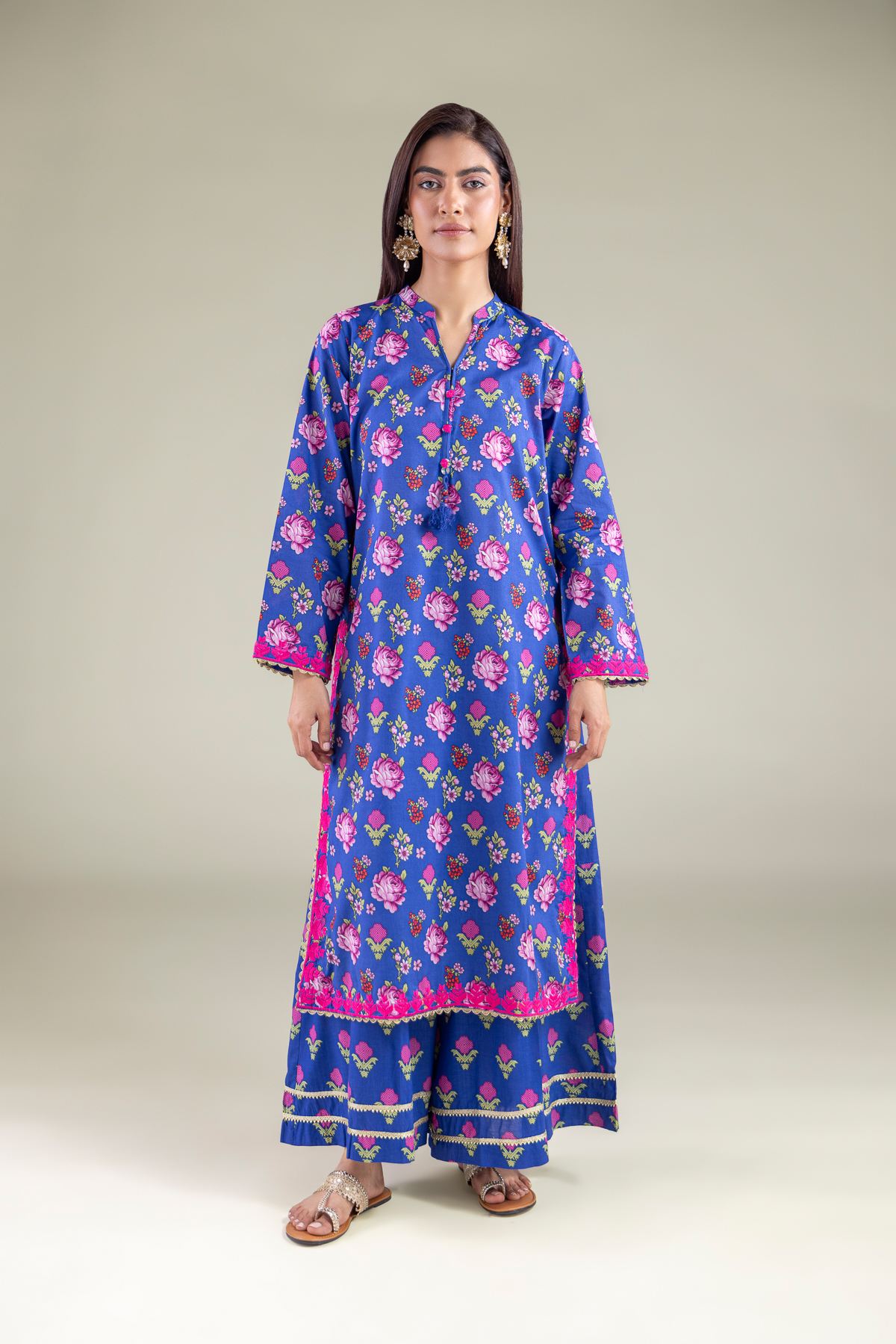 Embroidered Cambric Kurta - 1-26-120-A-D-VG