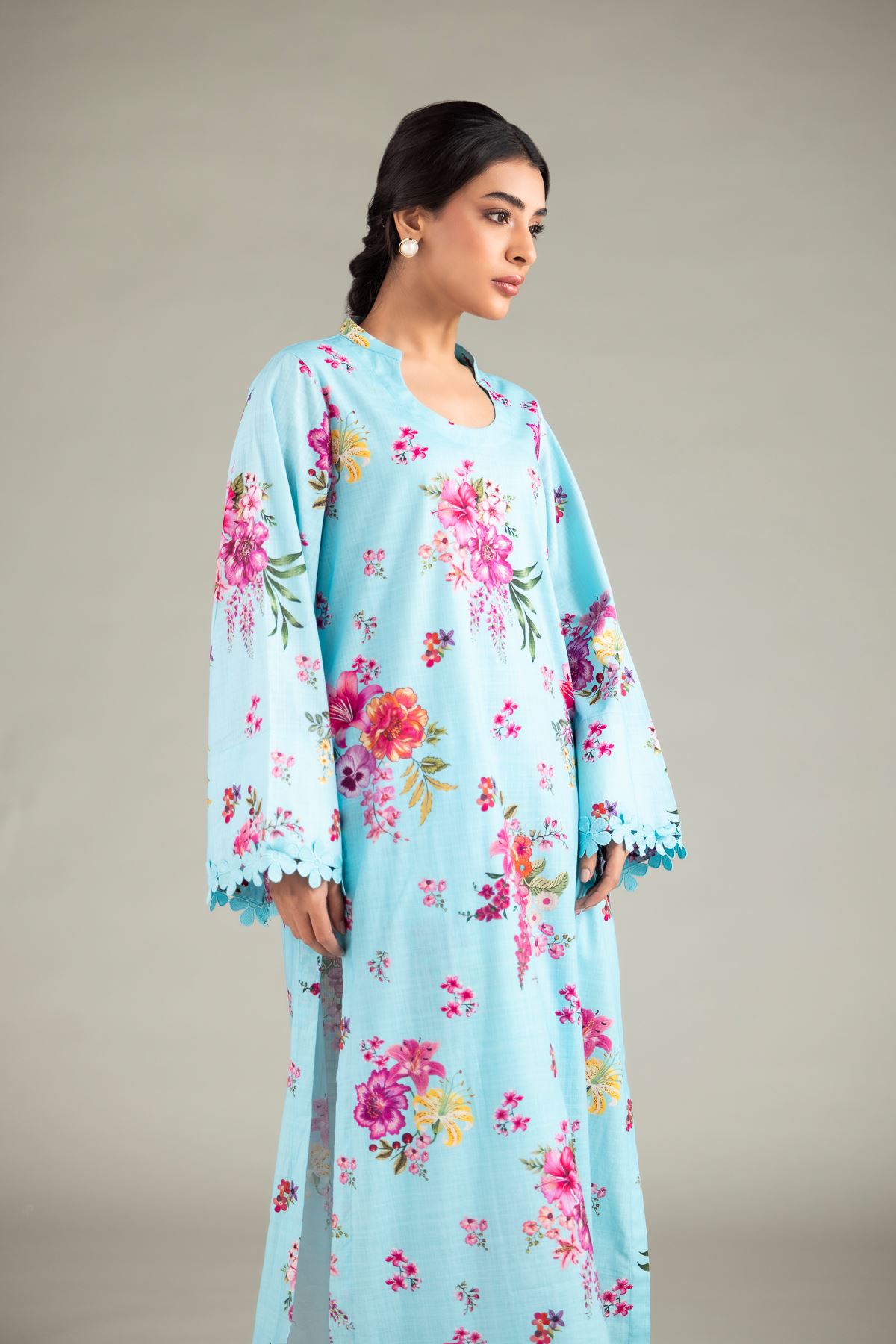 Printed Textured Cotton Kurta - 25-00-X2-08TB-VG