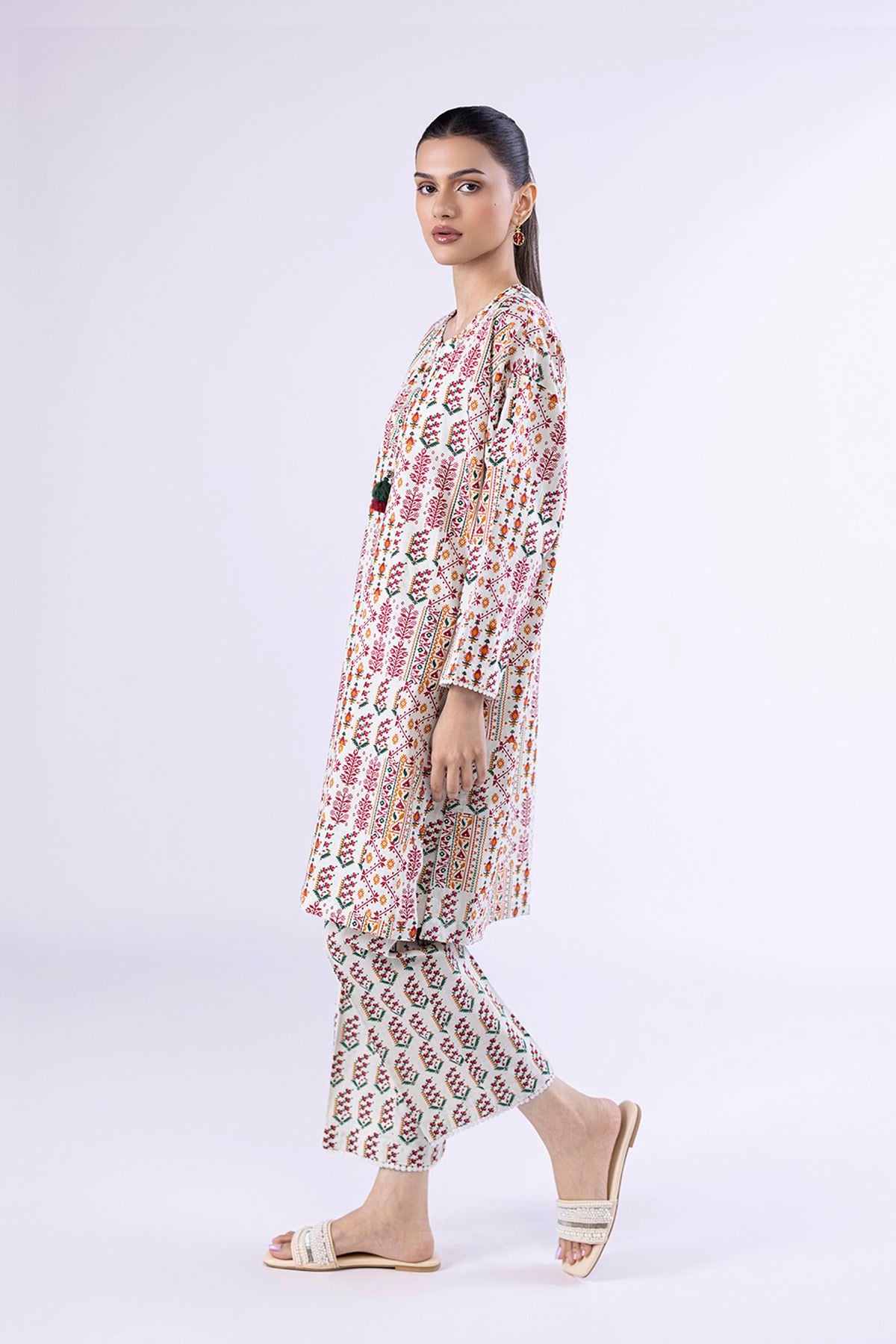 Printed Crosshatch Poplin Pants - 25-04E48-07TA-VG