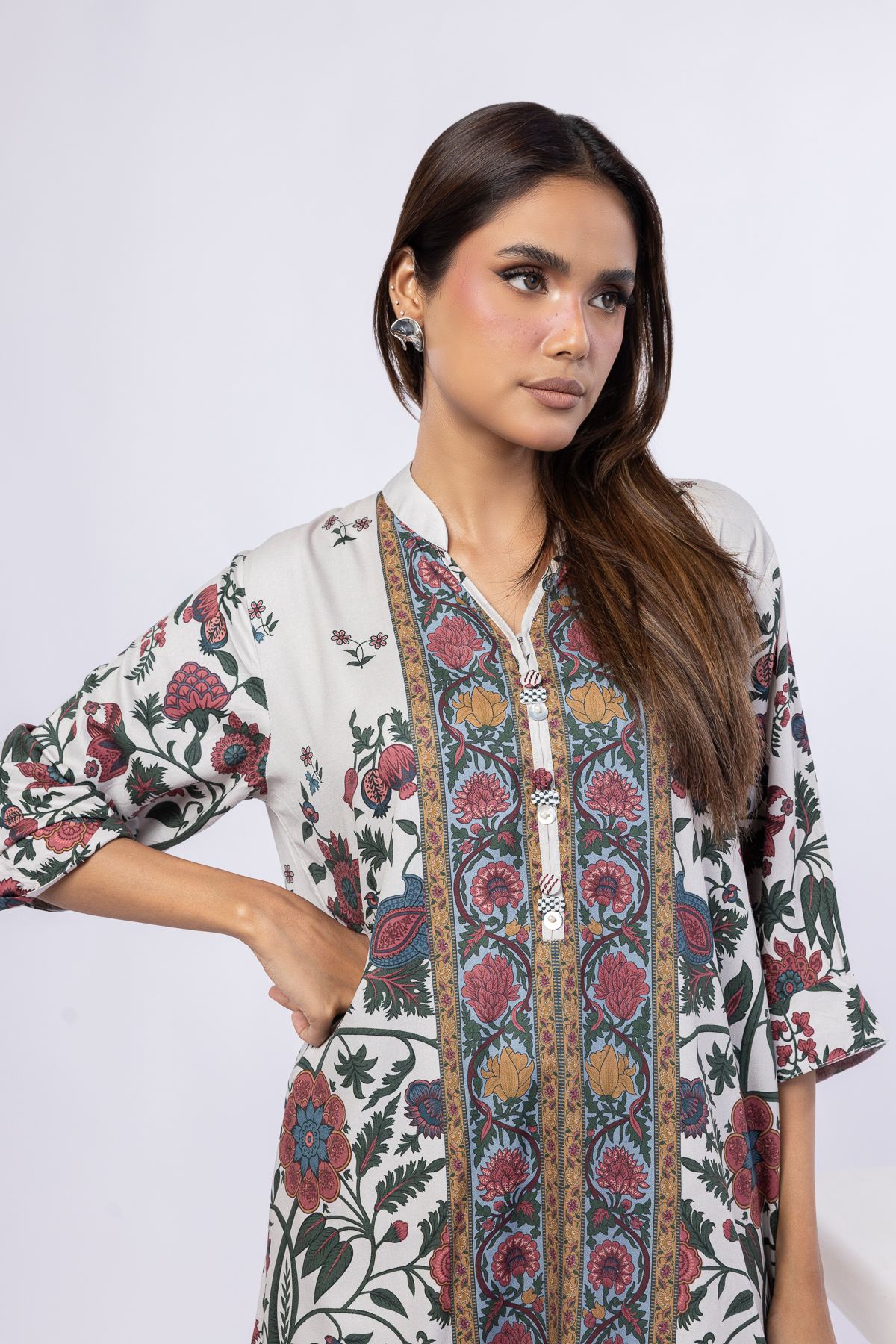 Printed Viscose Crepe Kurta - 25-07-7E9-02TA-VG