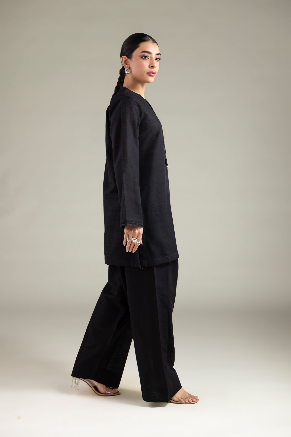 Dyed Textured Cotton Solid Shalwar - 1-26-109-A-E-VG