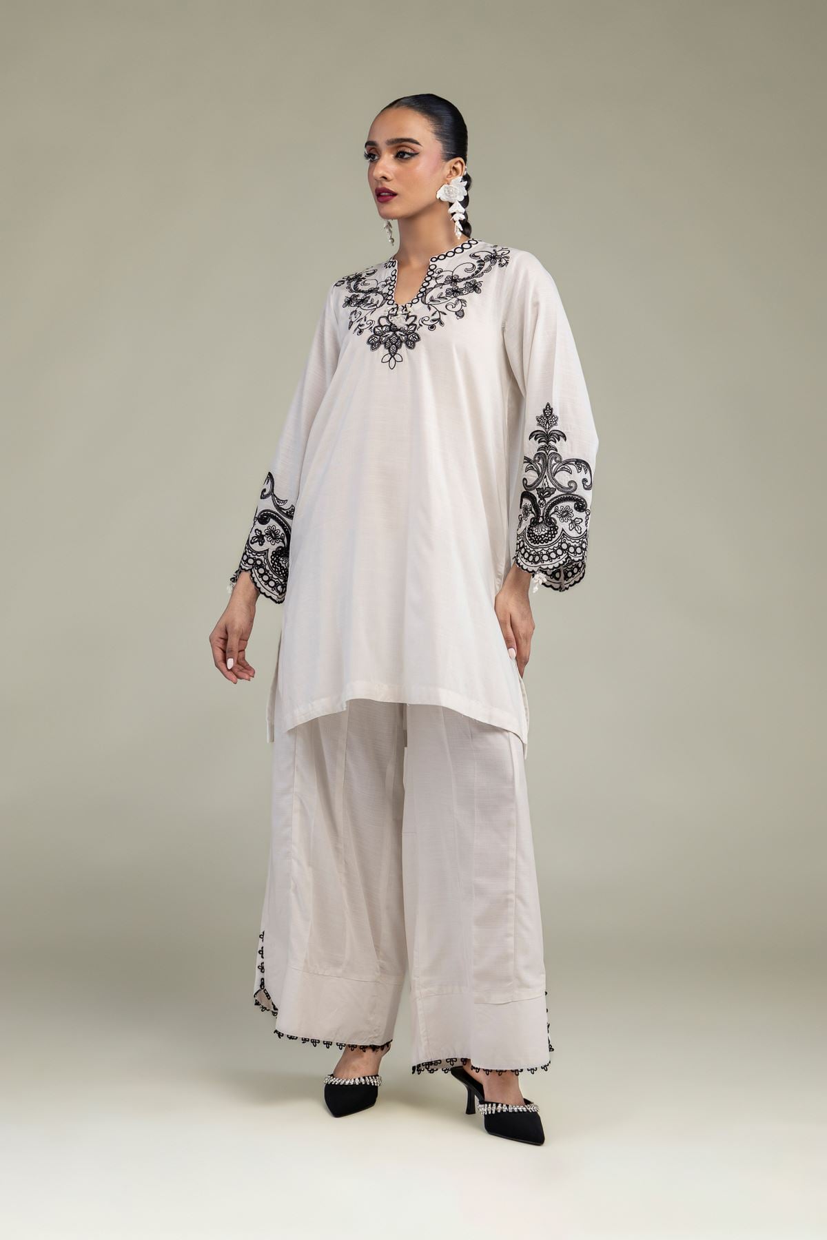 Embroidered Raw Silk Raw Silk Kurta - 8-26-303-A-C1-VG