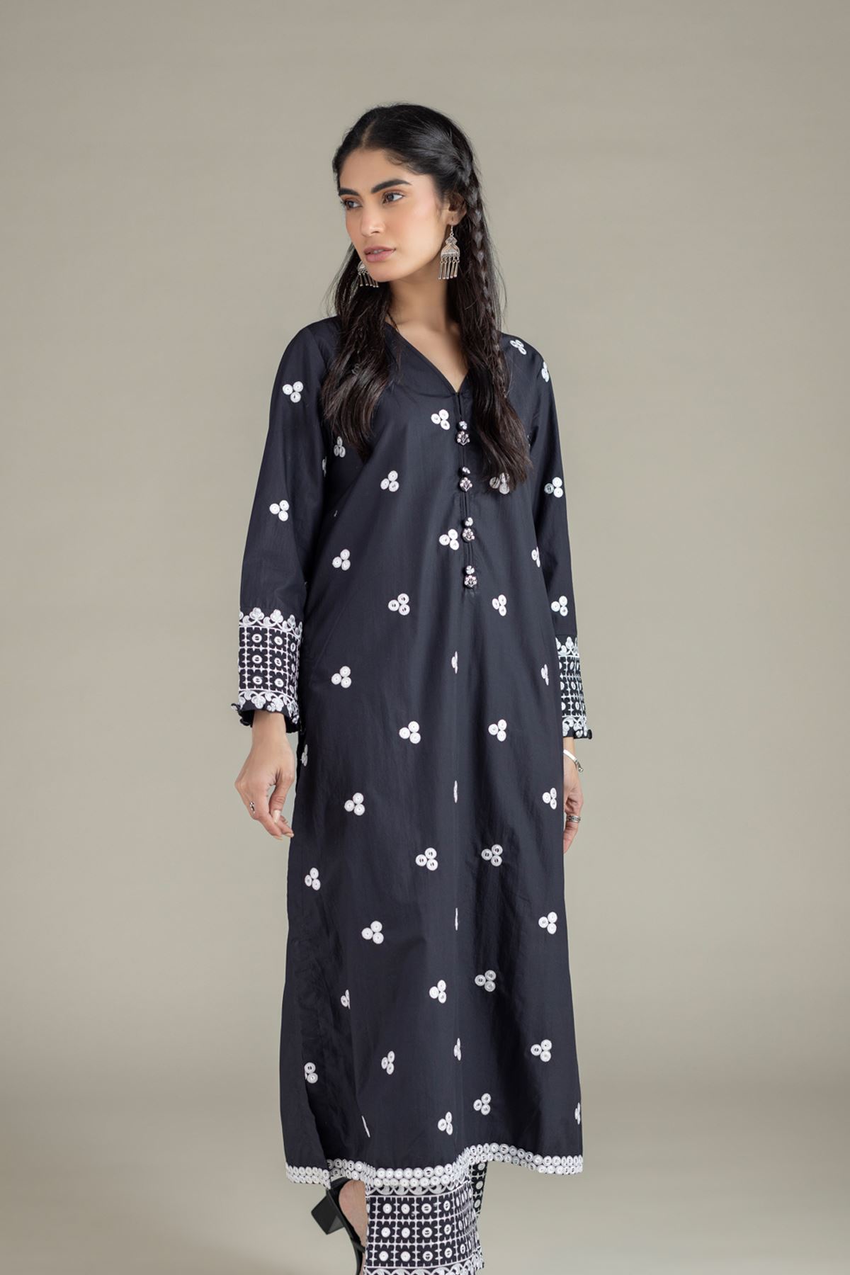 Embroidered Poplin Kurta - OTD4-EX23-05TA-VG