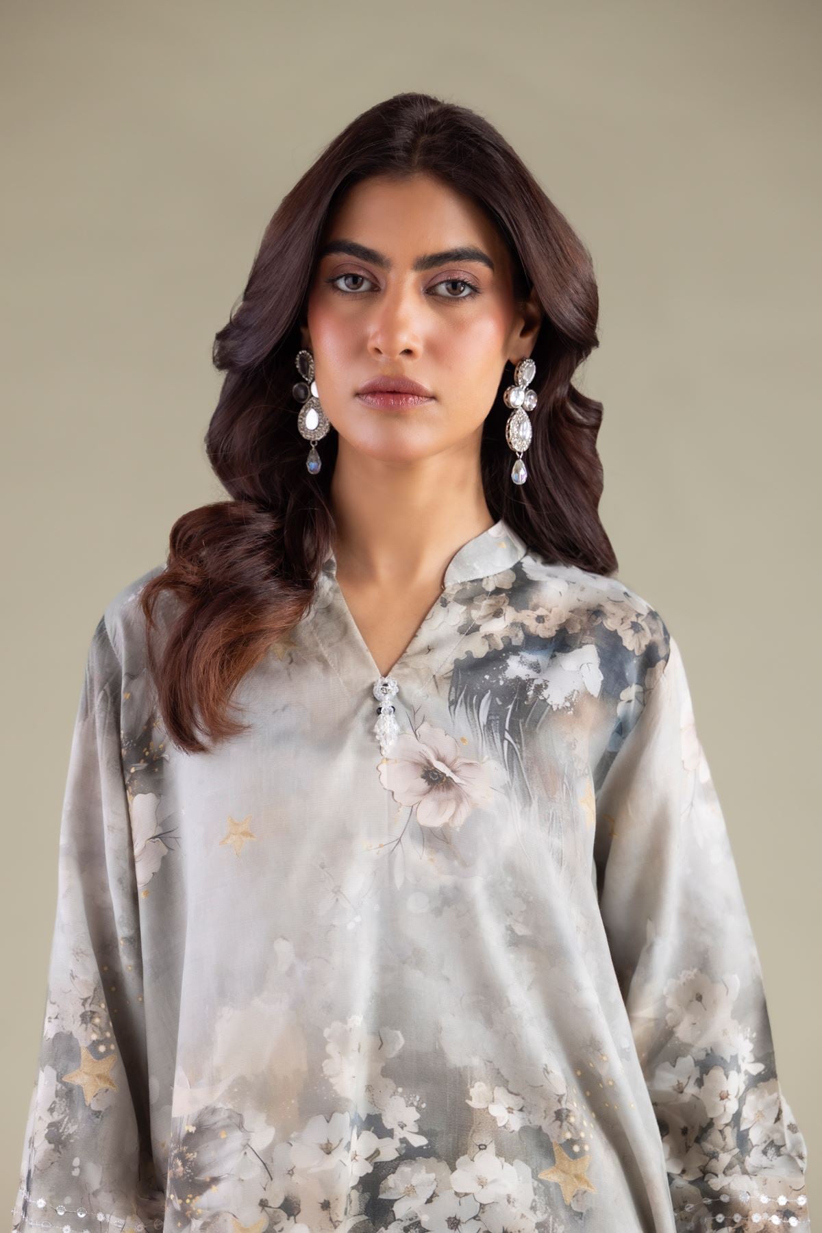 Embroidered Raw Silk Floral Embellished Kurta - 1-26-115-A-B-VG