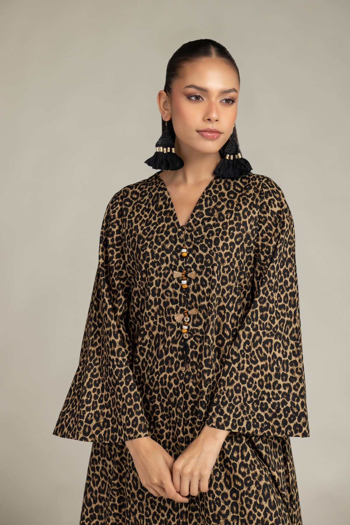Printed Cambric Long Cambric Kurta - 5-26-105-F-C-VG