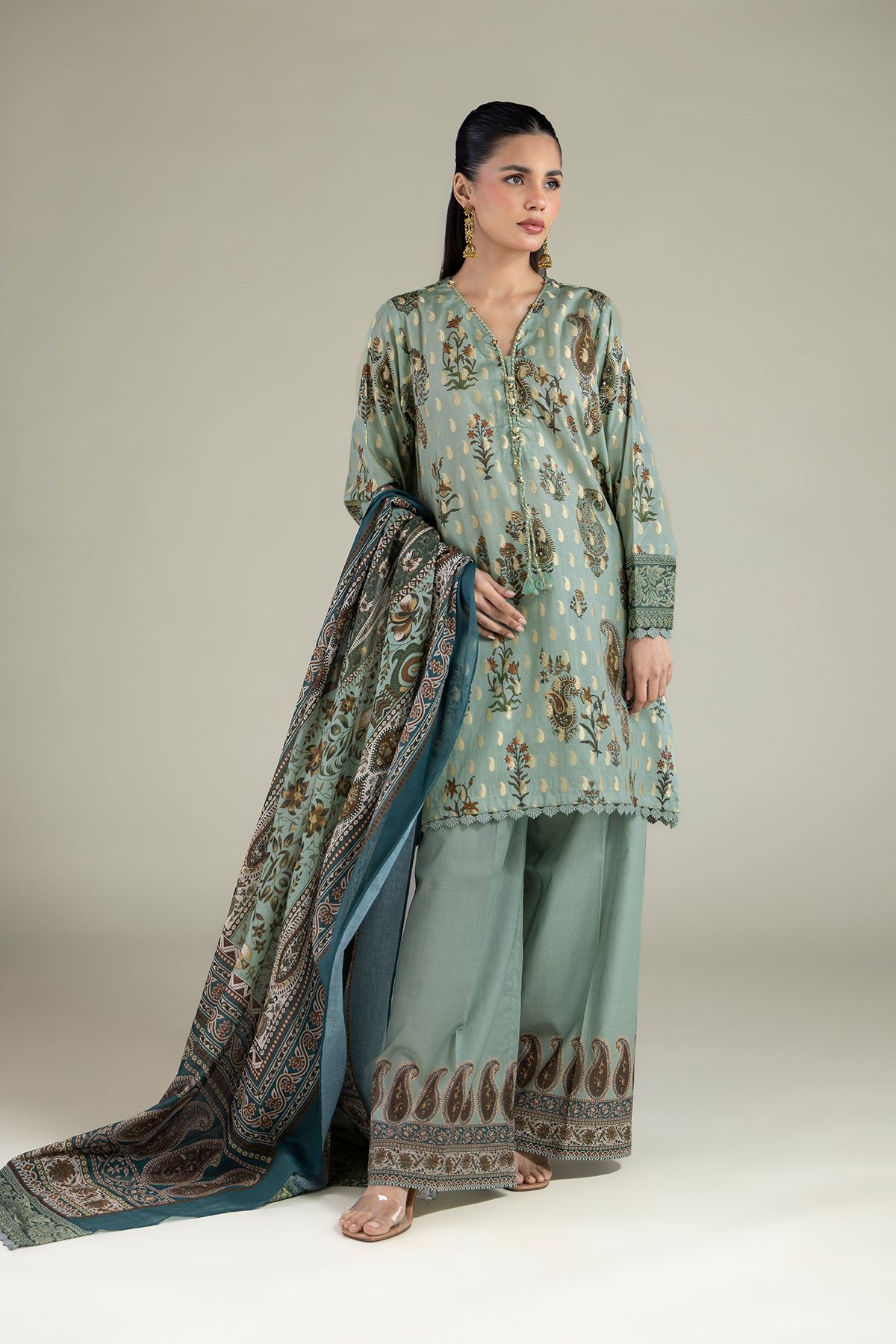 Printed Jacquard Tailored Jacquard 3-Piece - 1-26-102-A-F-VG