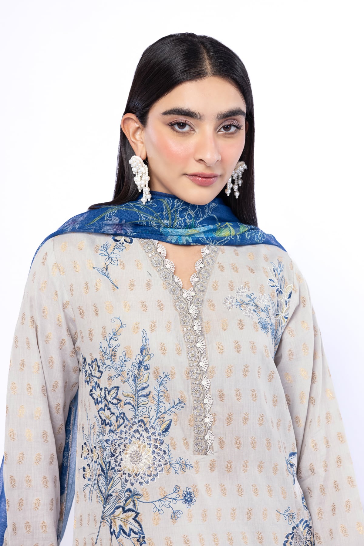 Embroidered Jacquard Tailored 3 Piece - 1-26-126-A-B-VG