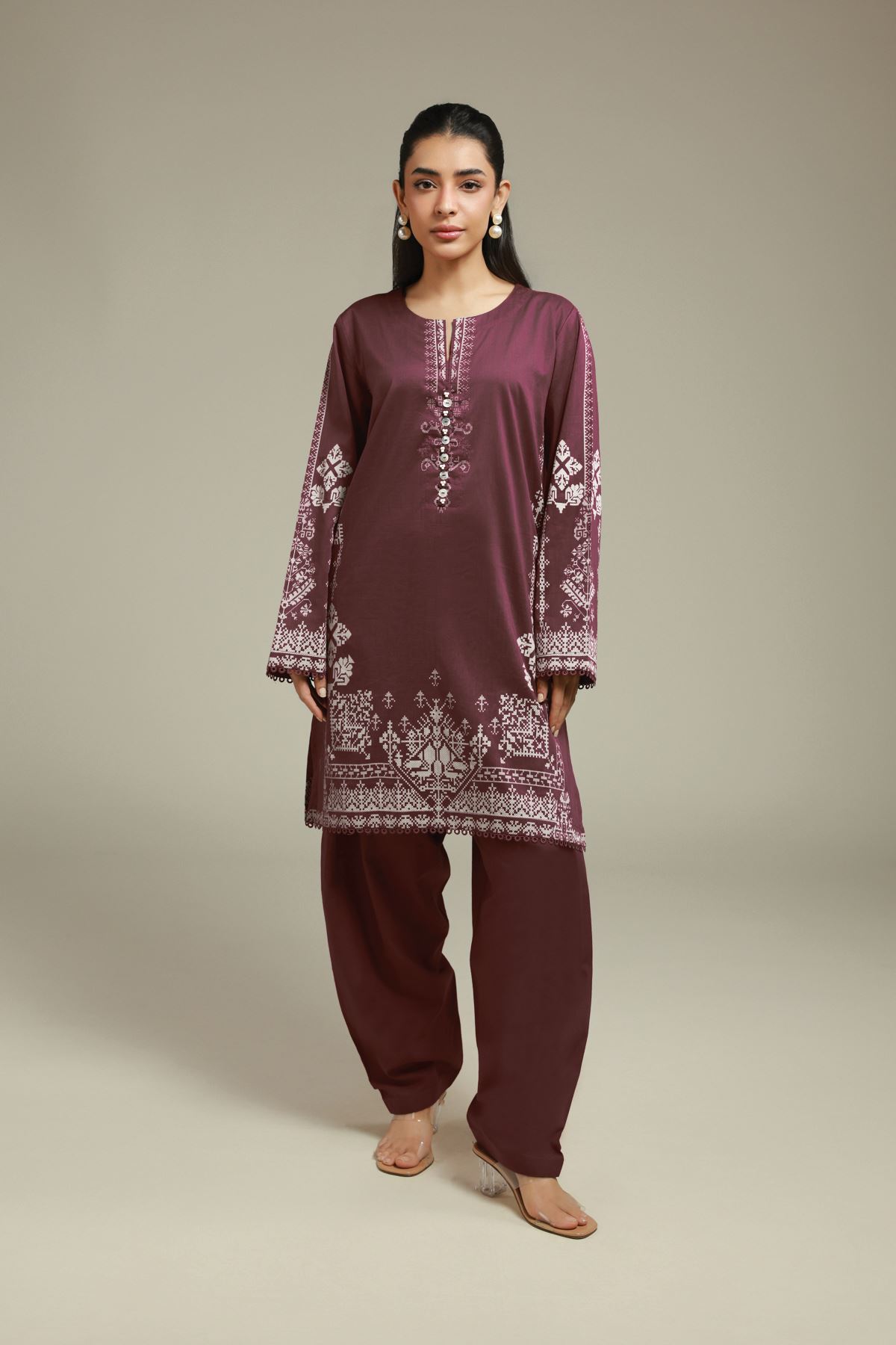 Printed Lawn Lawn Tailored Set - 26-02-1E13-02TA-VG