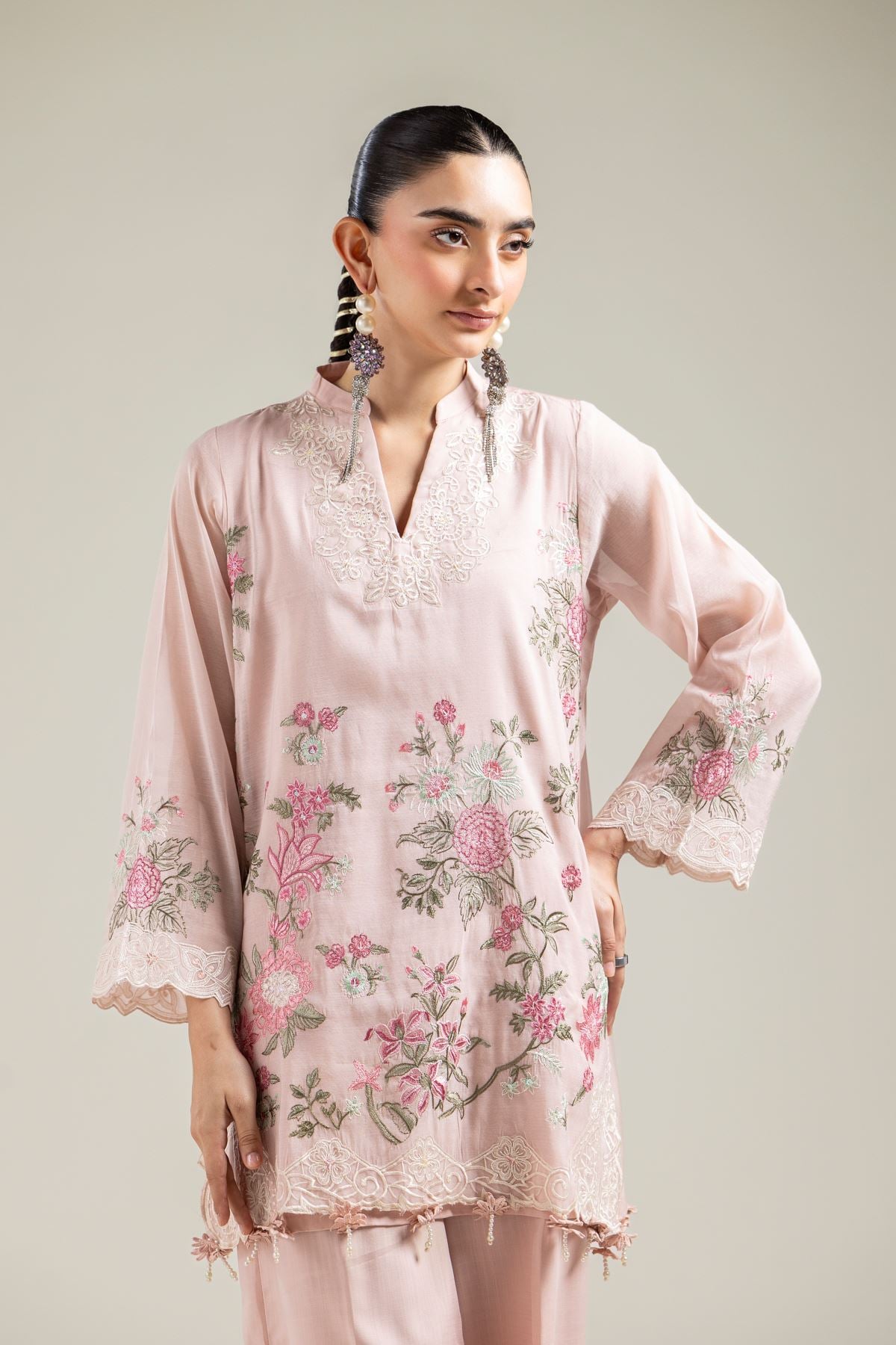 Paper Silk Pink Festive Kurta - 2-26-107-A-B-VG