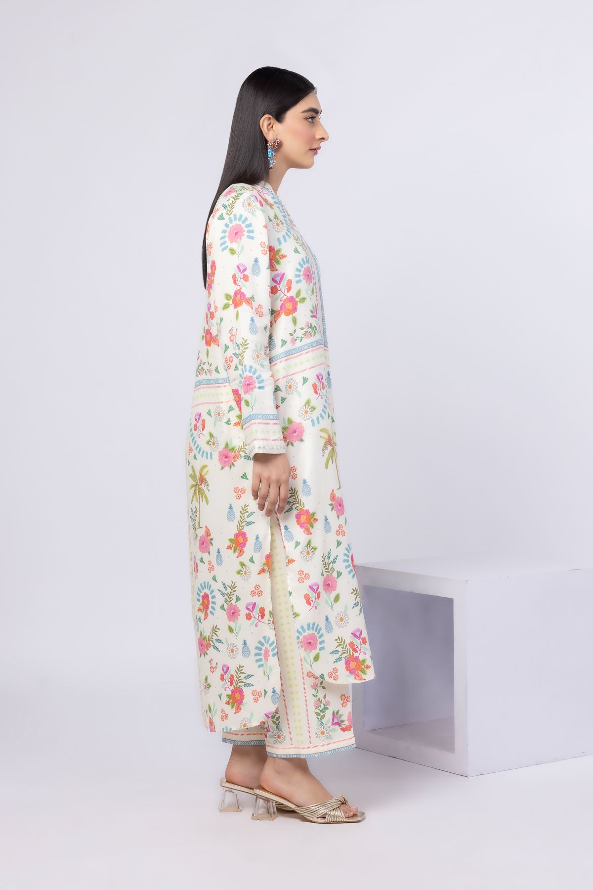 Printed Thai Silk Pants - SB25043A-VG