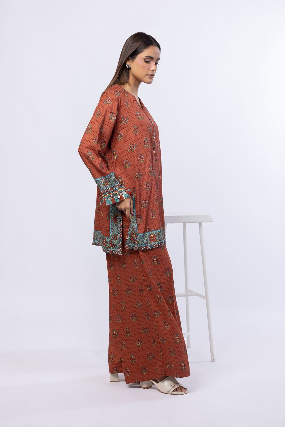 Printed Viscose Crepe Pants - OTD4-EX25-07BA-VG
