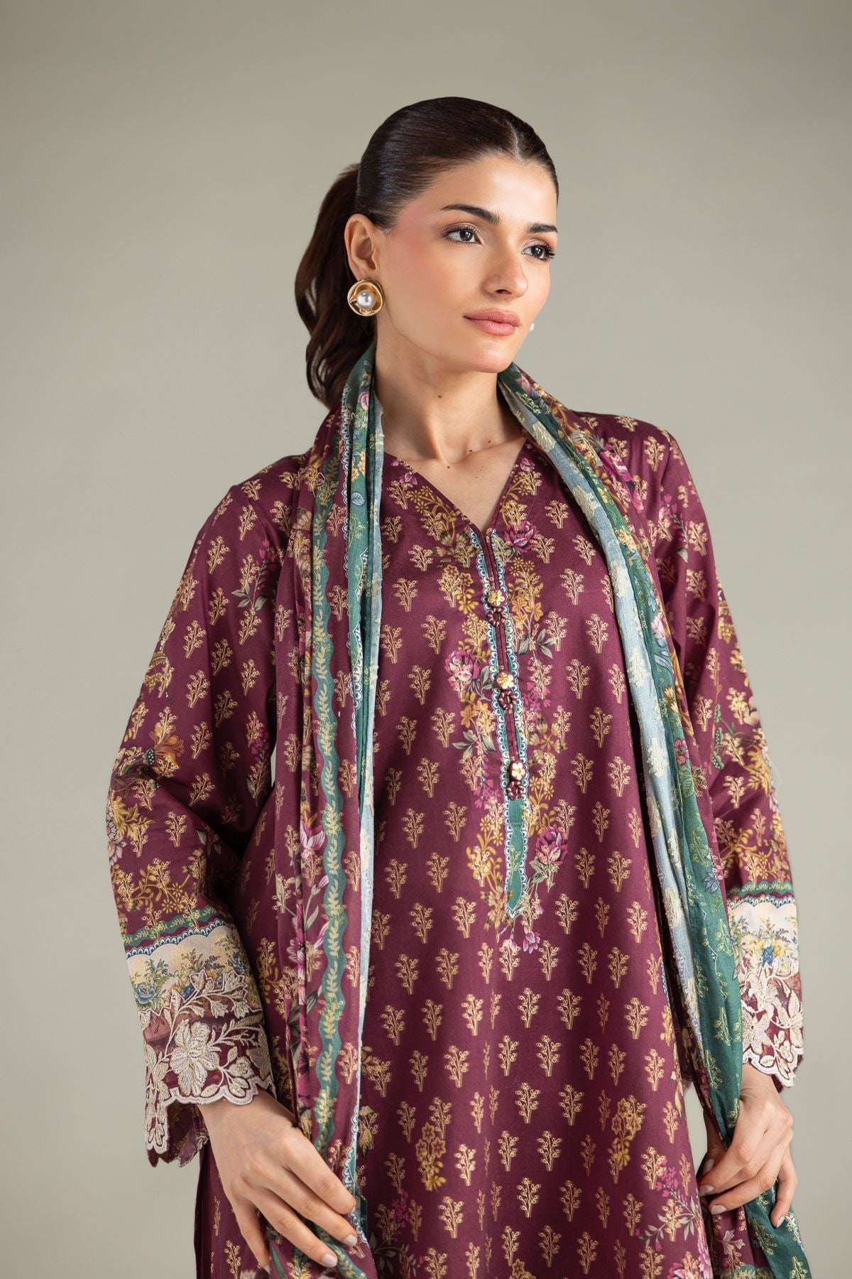 Embroidered Jacquard Fabrics 3 Piece - A33-26-210FJ1-VG