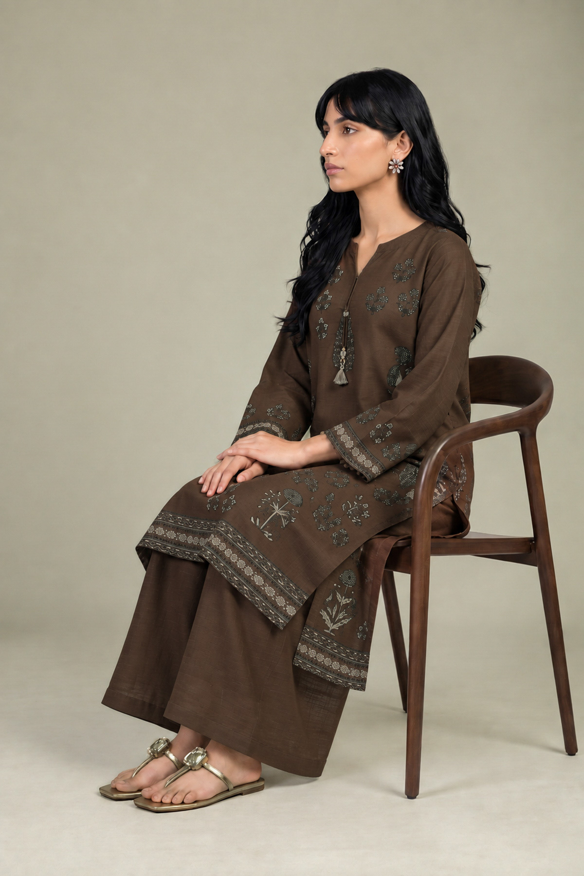 Printed Light Khaddar Kurta - 2-26-308-A-G1-VG