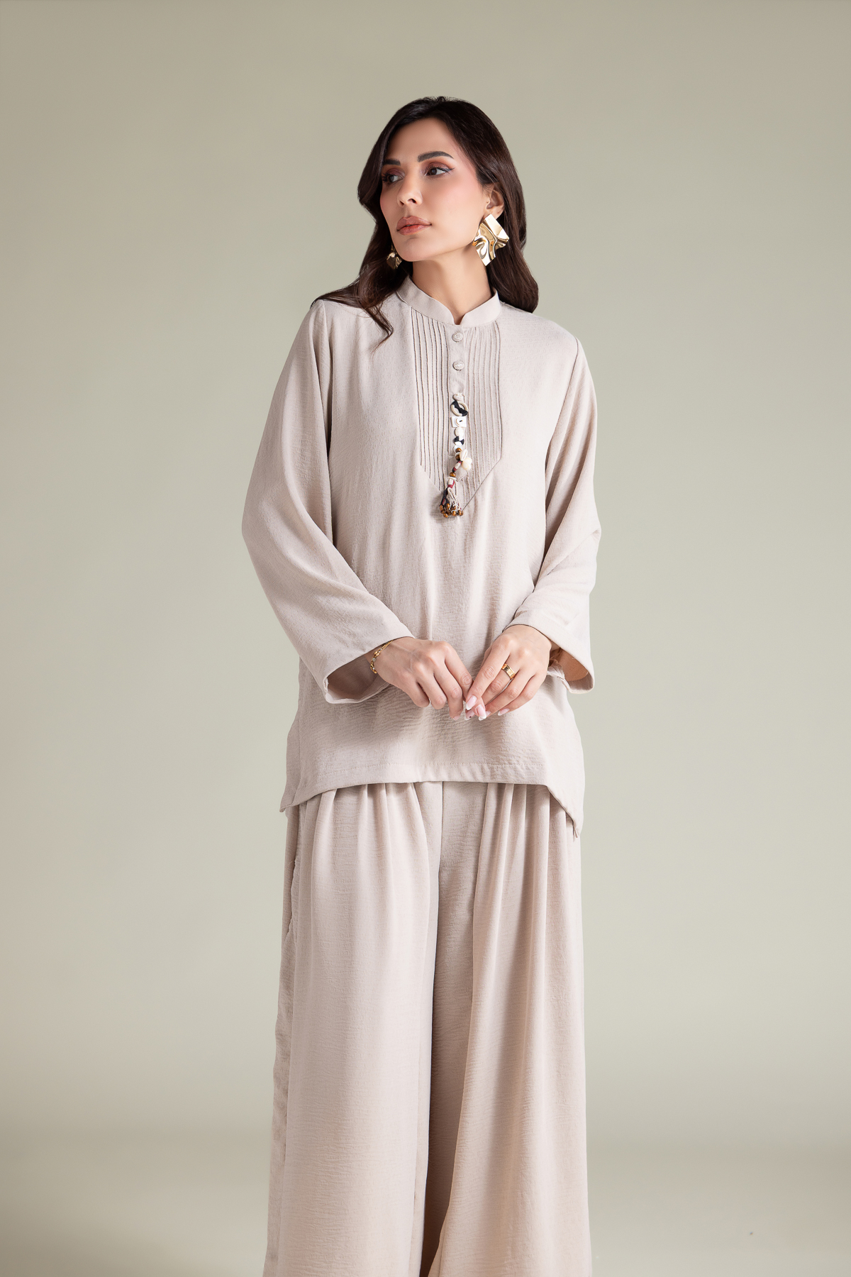 Dyed Textured Georgette Short Georgette Kurta - T-A22-26-118FD2-VG