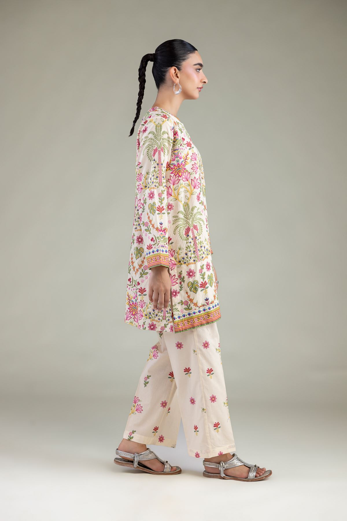 Printed Cambric Floral Cambric Pants - 1-26-250-B-H1-VG