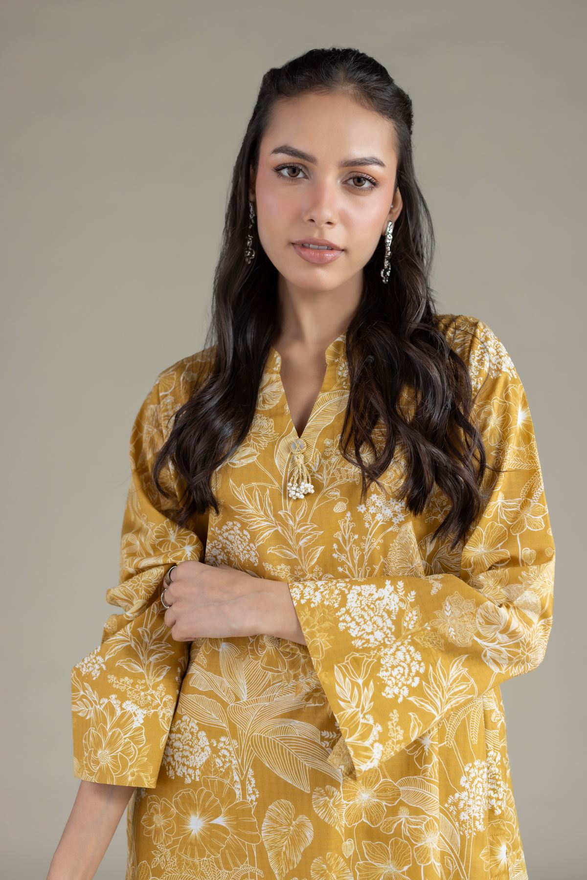 Printed Cotton Dobby Kurta - T-A22-26-107FA-VG