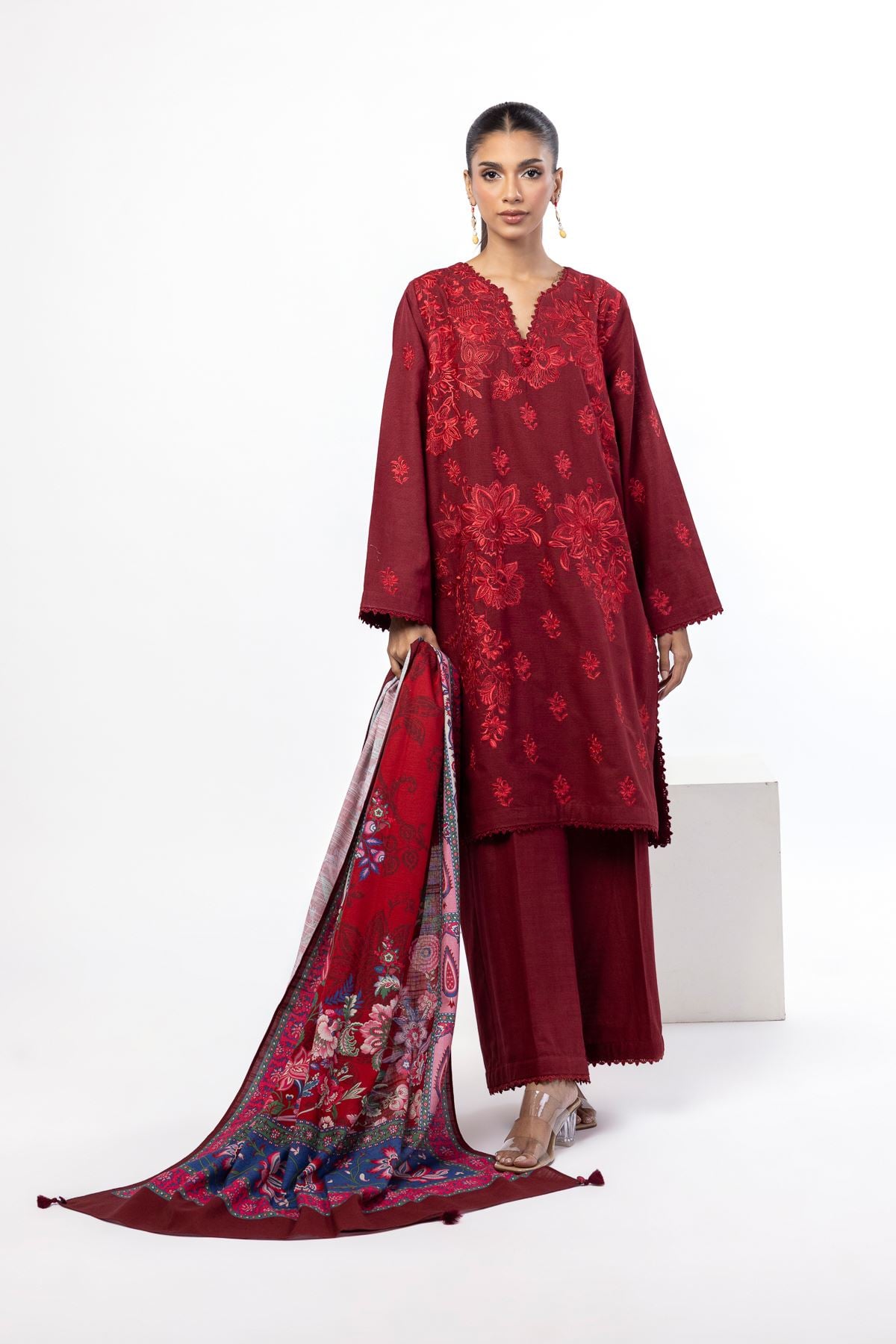Embroidered Khaddar Tailored 3 Piece - KN31AST-VG