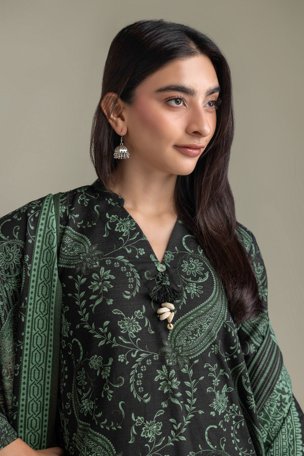 Printed Light Khaddar Tailored 3-Piece Set - 2-26-308-A-G1-VG