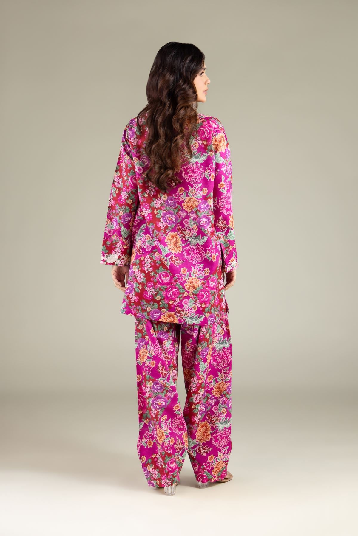 Embroidered Textured Cotton Floral Tassel Kurta - 1-26-101-A-D-VG