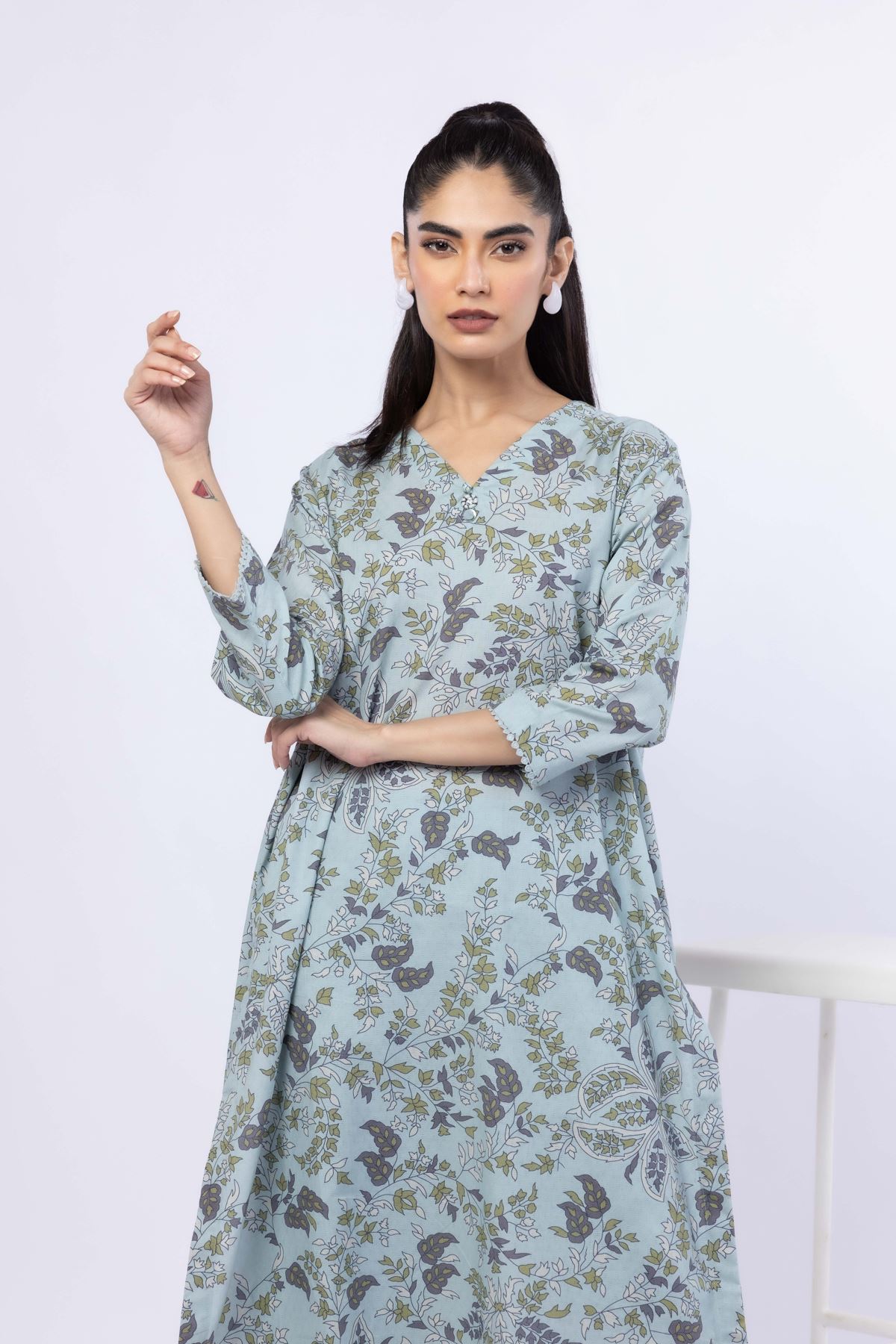 Printed Cotton Dobby Kurta - OTD4-EX25-10TA-VG