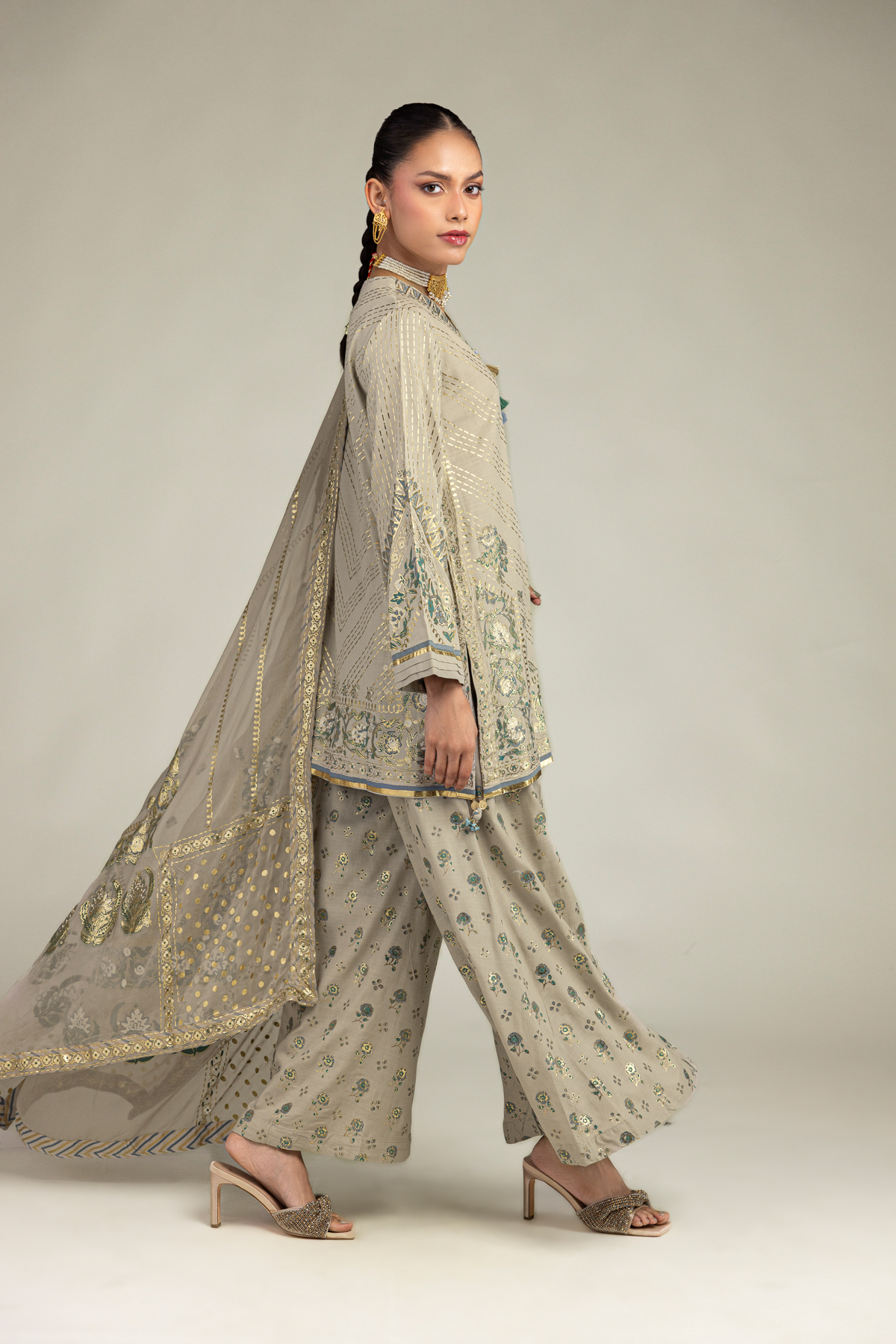 Embroidered Chiffon Dupatta - 12-26-106-F-F-VG