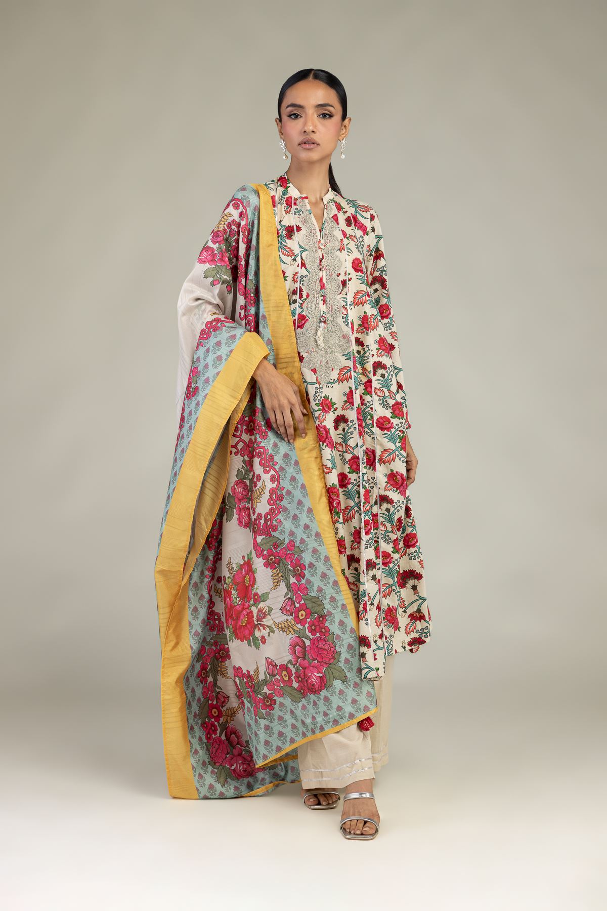 Embroidered Mesuri Dupatta - 2-26-202-A-D-VG