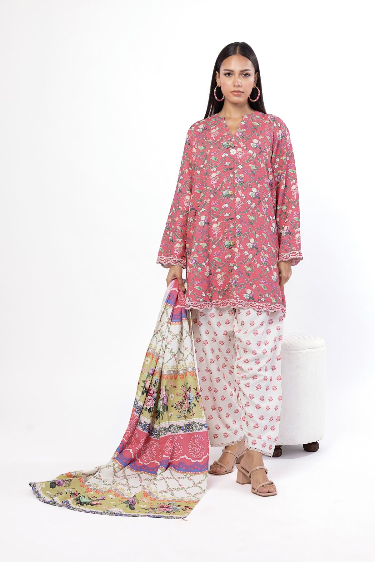 Embroidered Blended Khaddar Tailored 3 Piece - KW64BST-VG