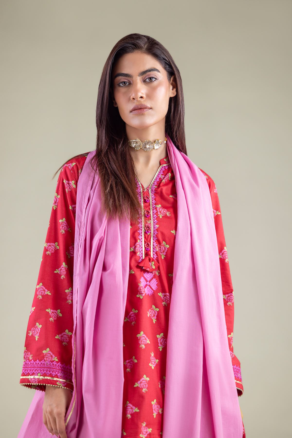 Embroidered Lawn Dupatta - 1-26-119-A-H-VG