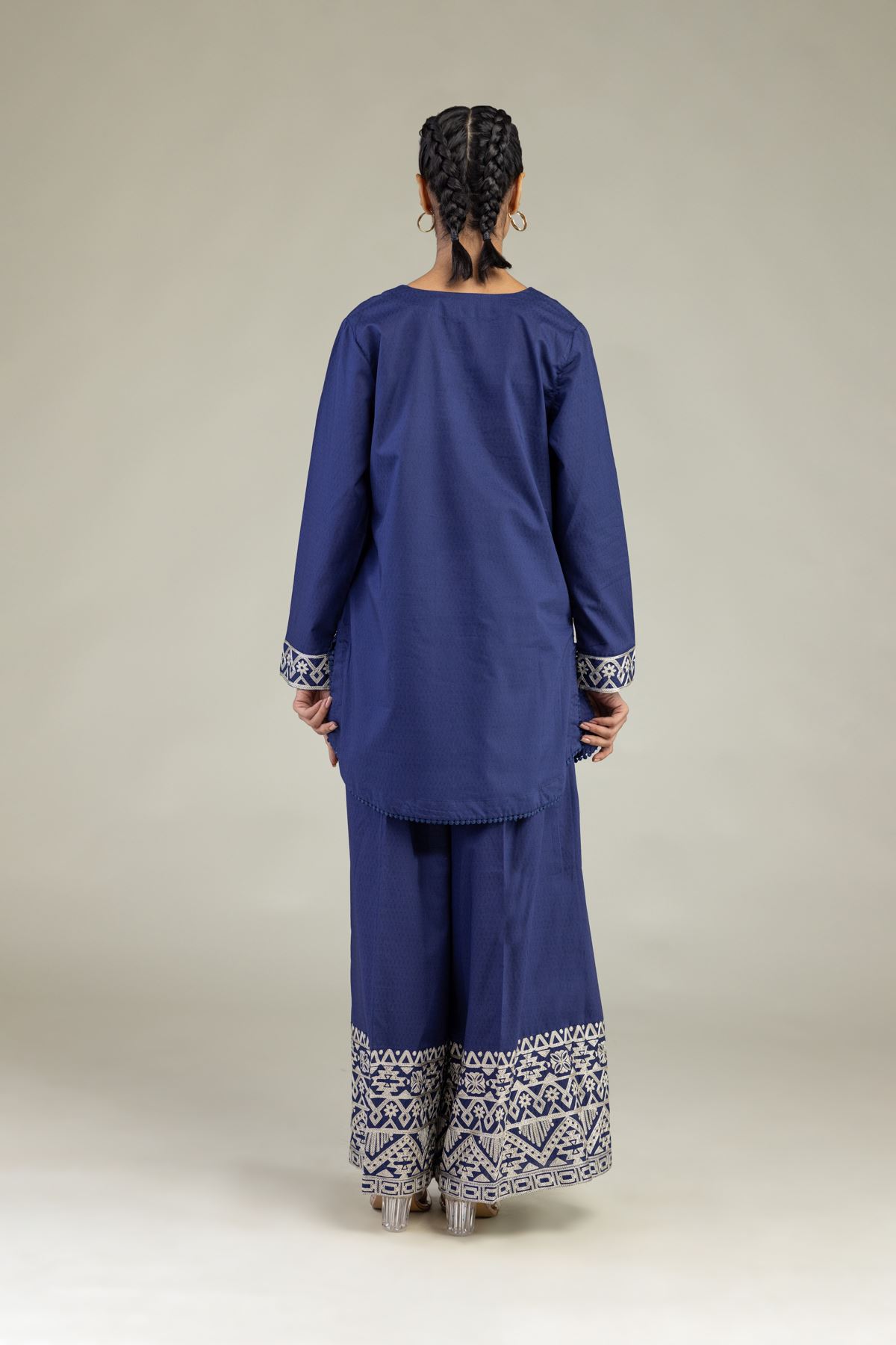 Embroidered Cotton Dobby Cotton Dobby Kurta - 25-09-11E13-02TB-VG